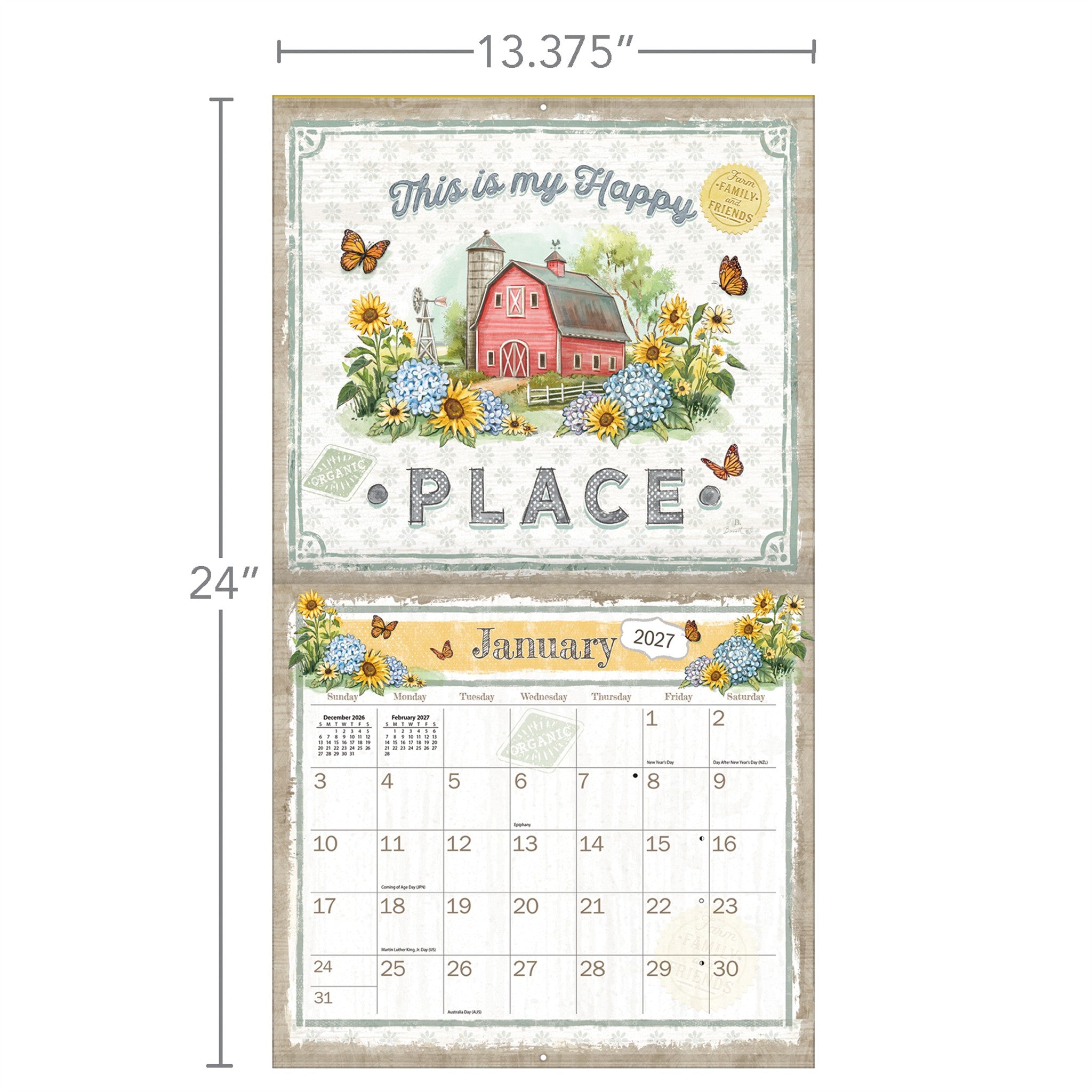 Farmhouse 2027 Wall Calendar - Online Only