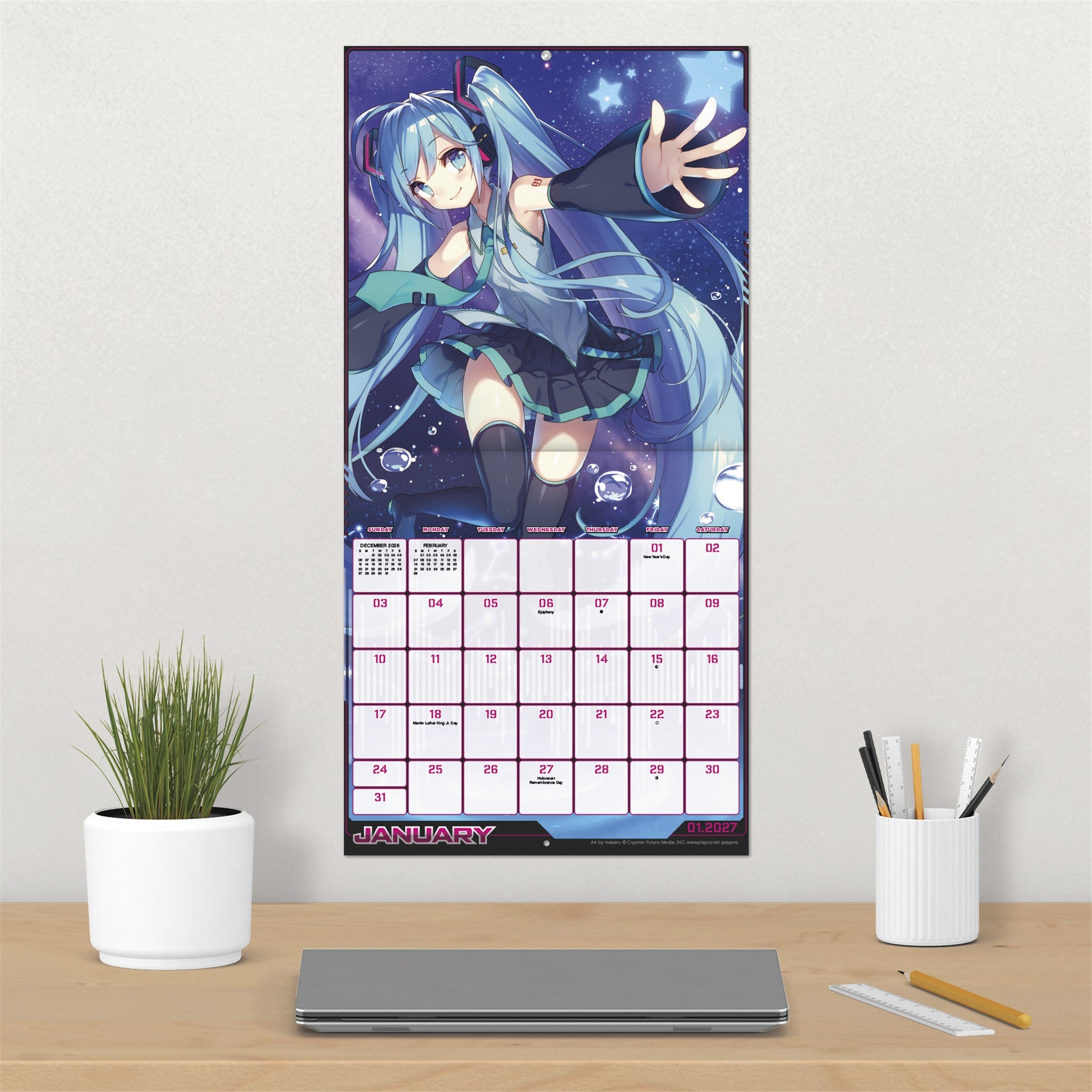 Hatsune Miku 2027 Wall Calendar
