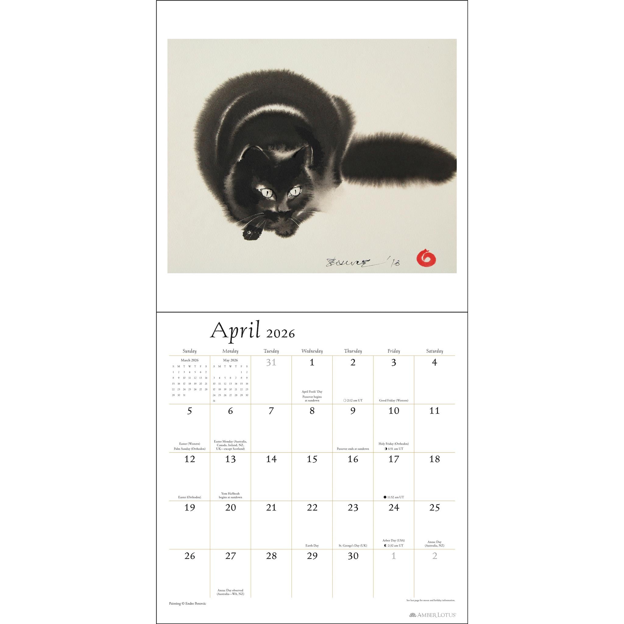 Artful Cat 2026 Wall Calendar - Online Only