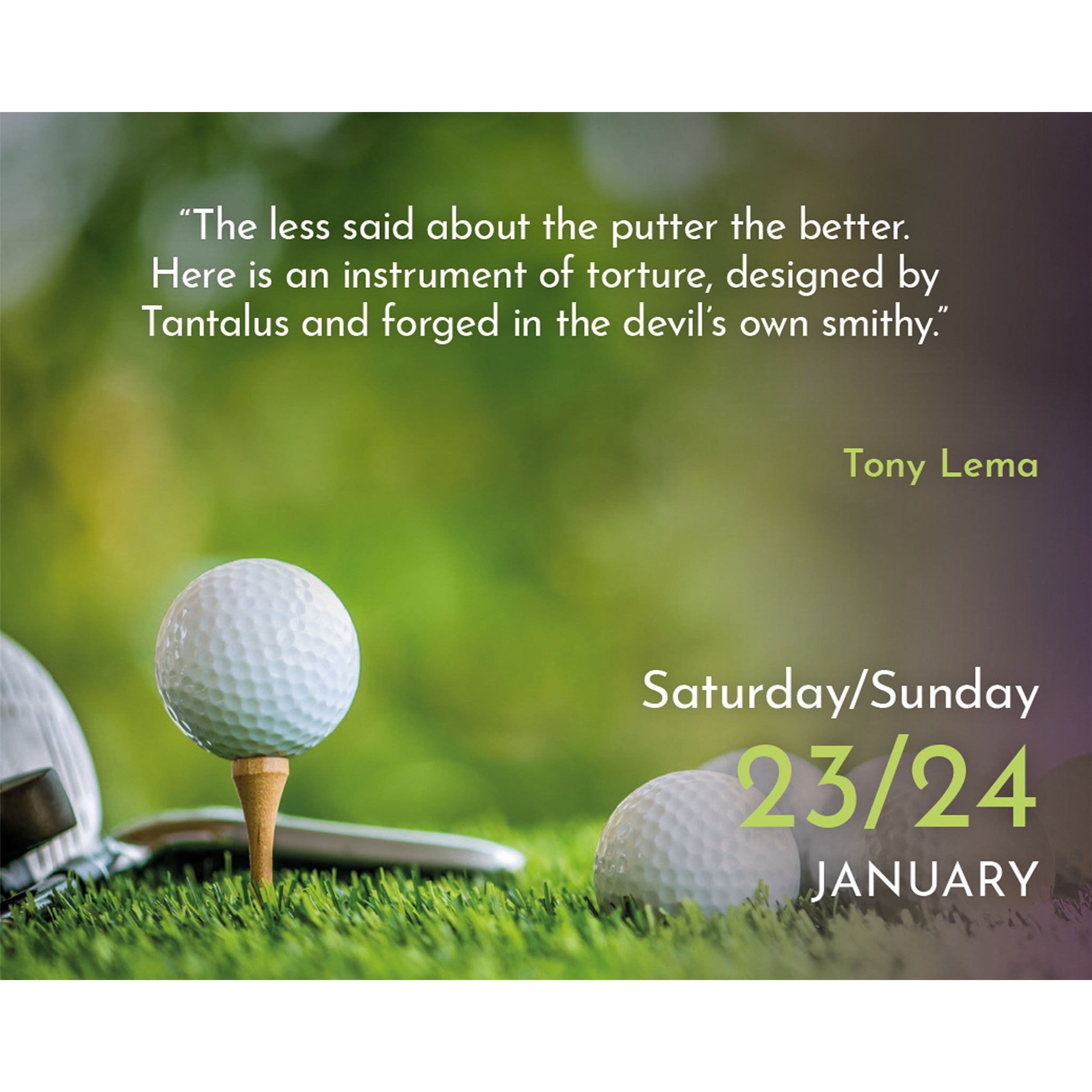 Calendrier de bureau 2027 Golf Quips