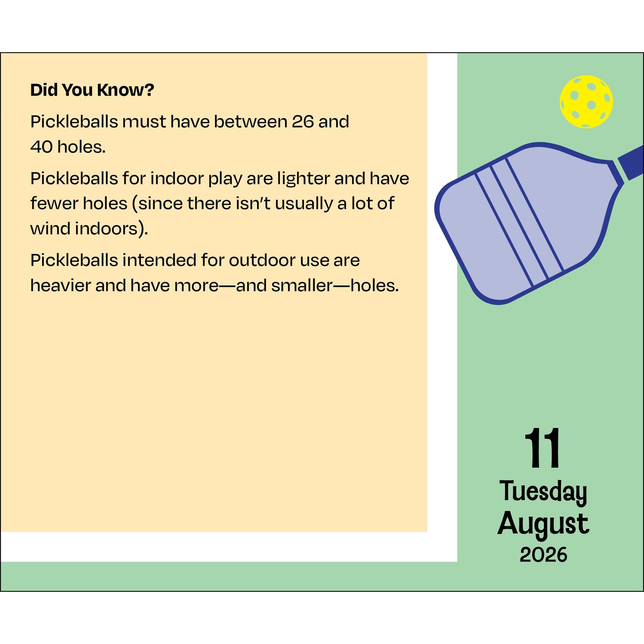 Calendrier 2026 Lighter Side Of Pickleball - Disponible uniquement en ligne