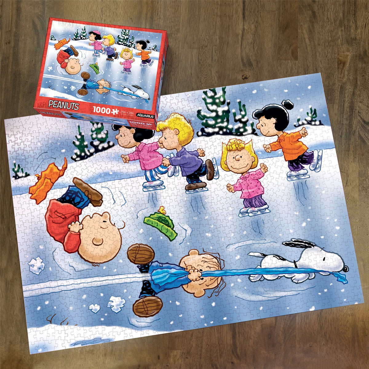 Peanuts Charlie Brown Christmas Skating 1000 Piece Puzzle