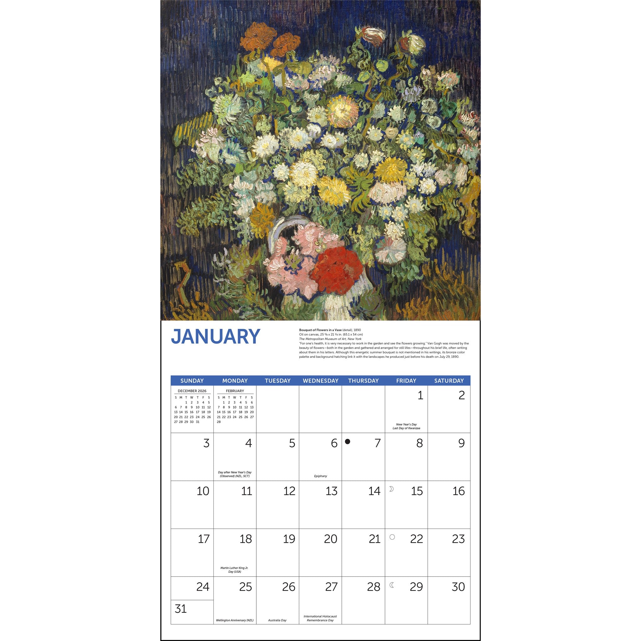 Van Gogh Flowers 2027 Wall Calendar