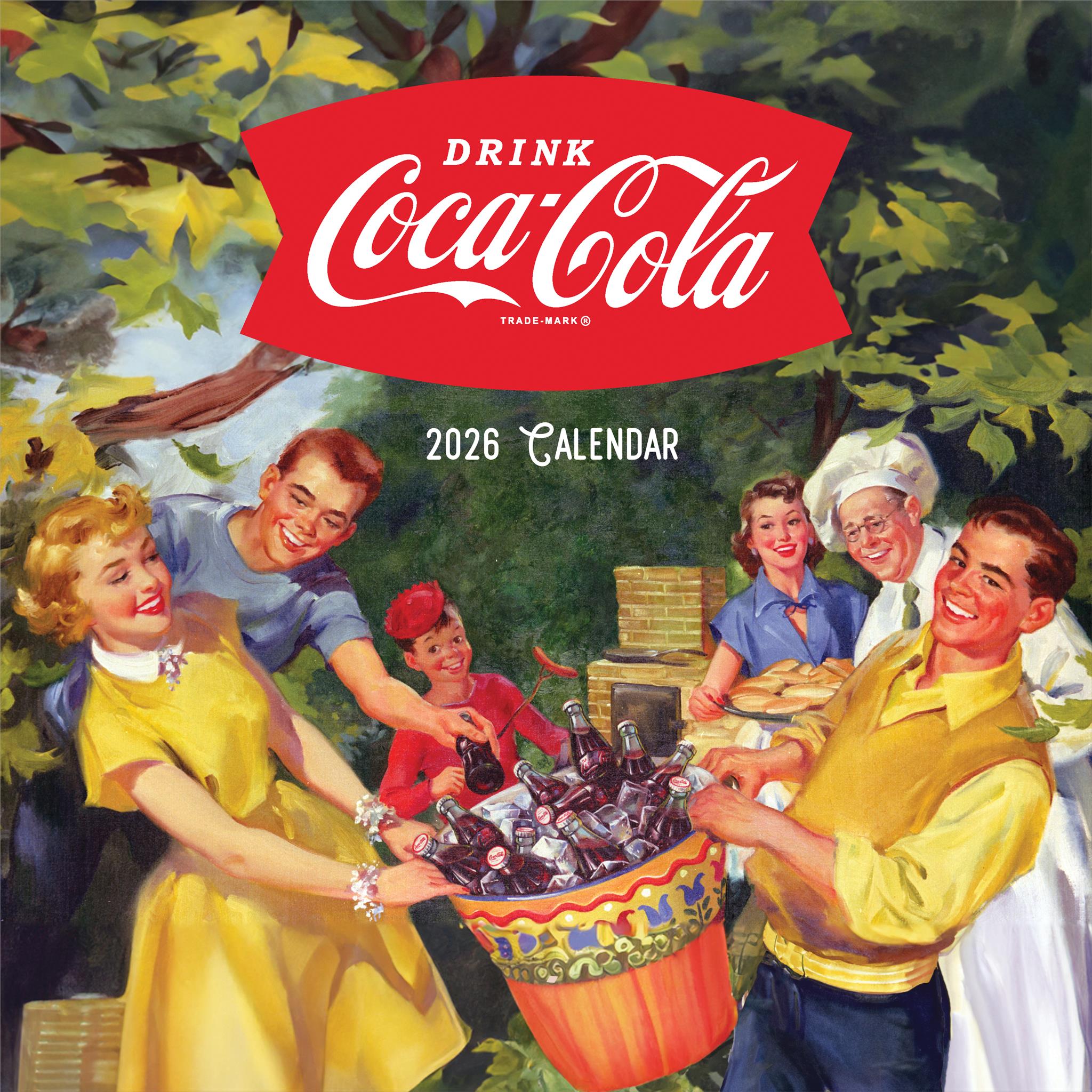 Calendrier mural Coca-Cola Vintage Nostalgie 2026 - Disponible uniquement en ligne