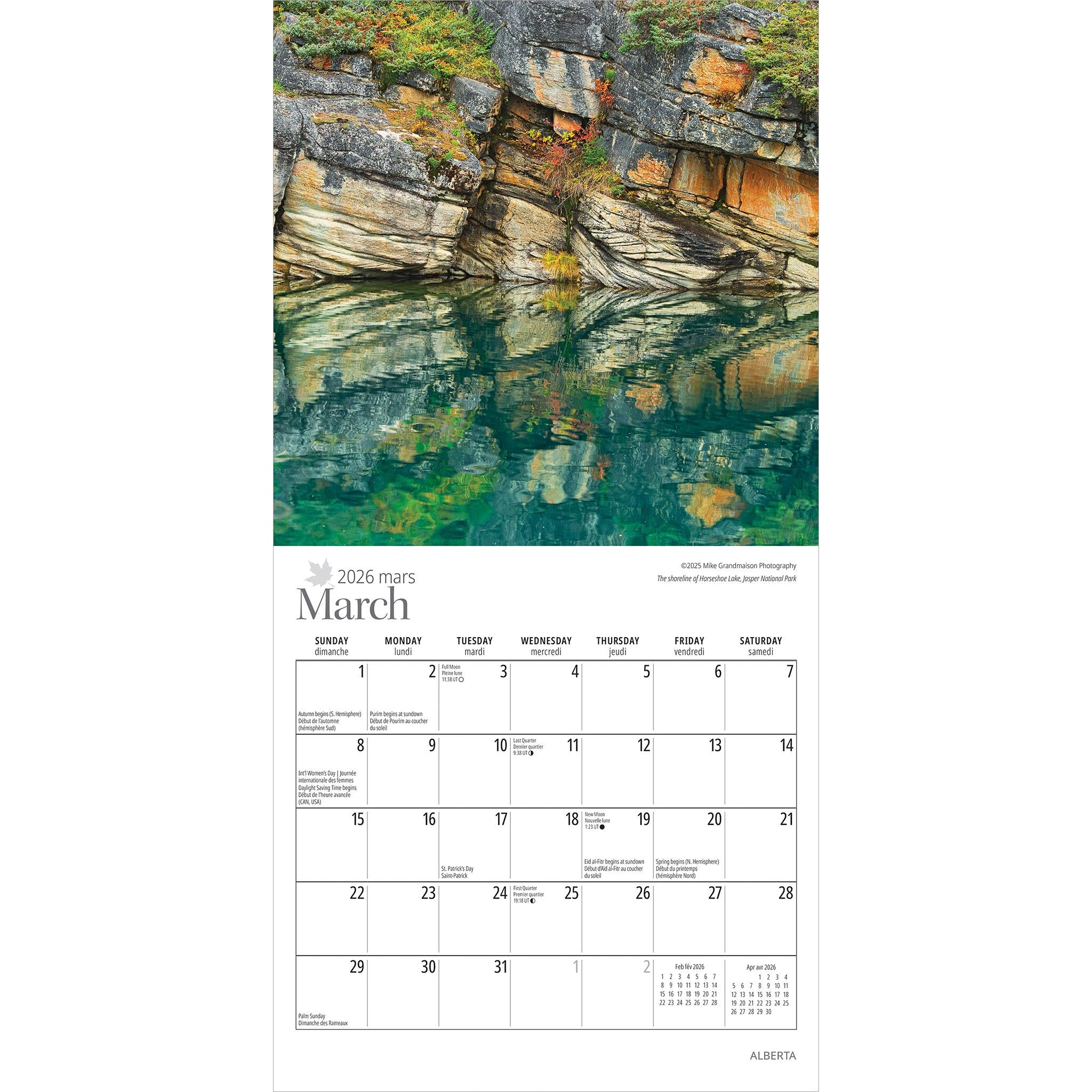 Alberta 2026 Mini Calendar