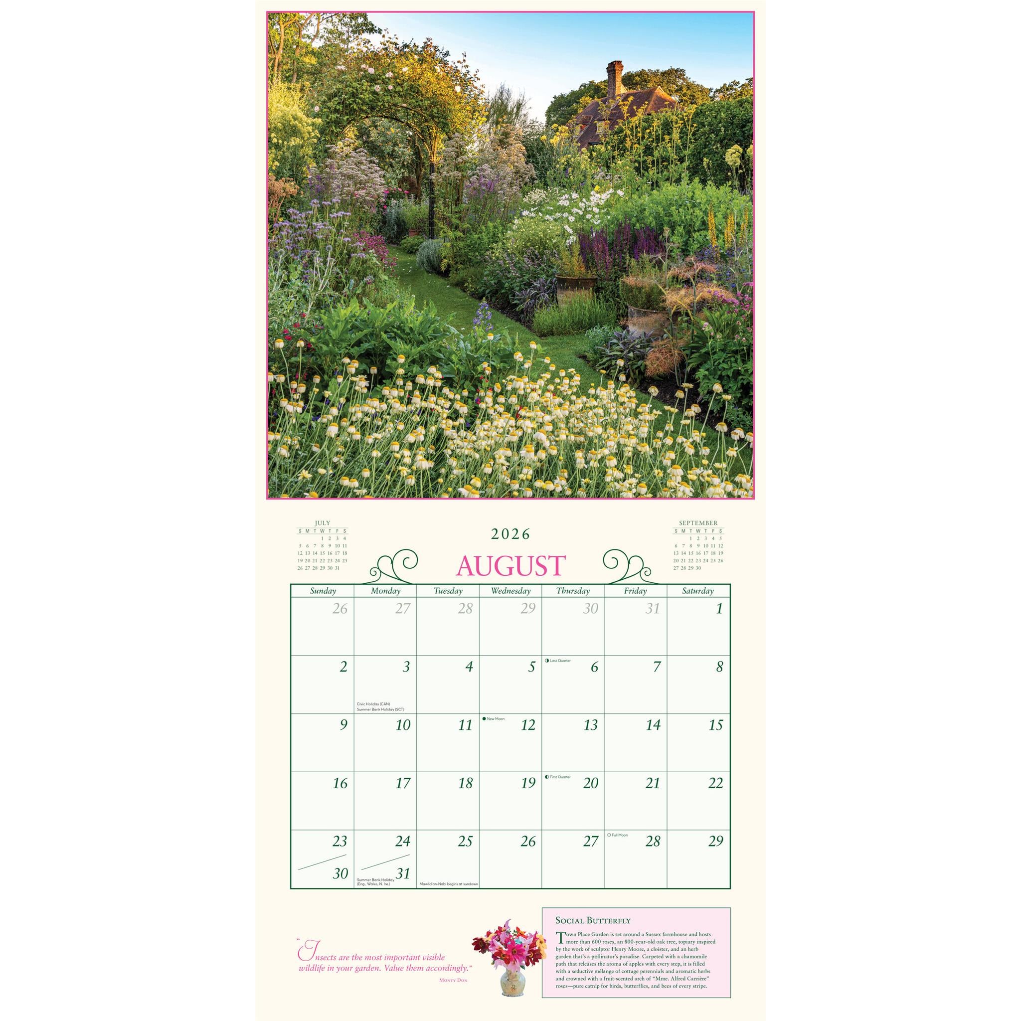 Calendrier mural Jardin secret 2026