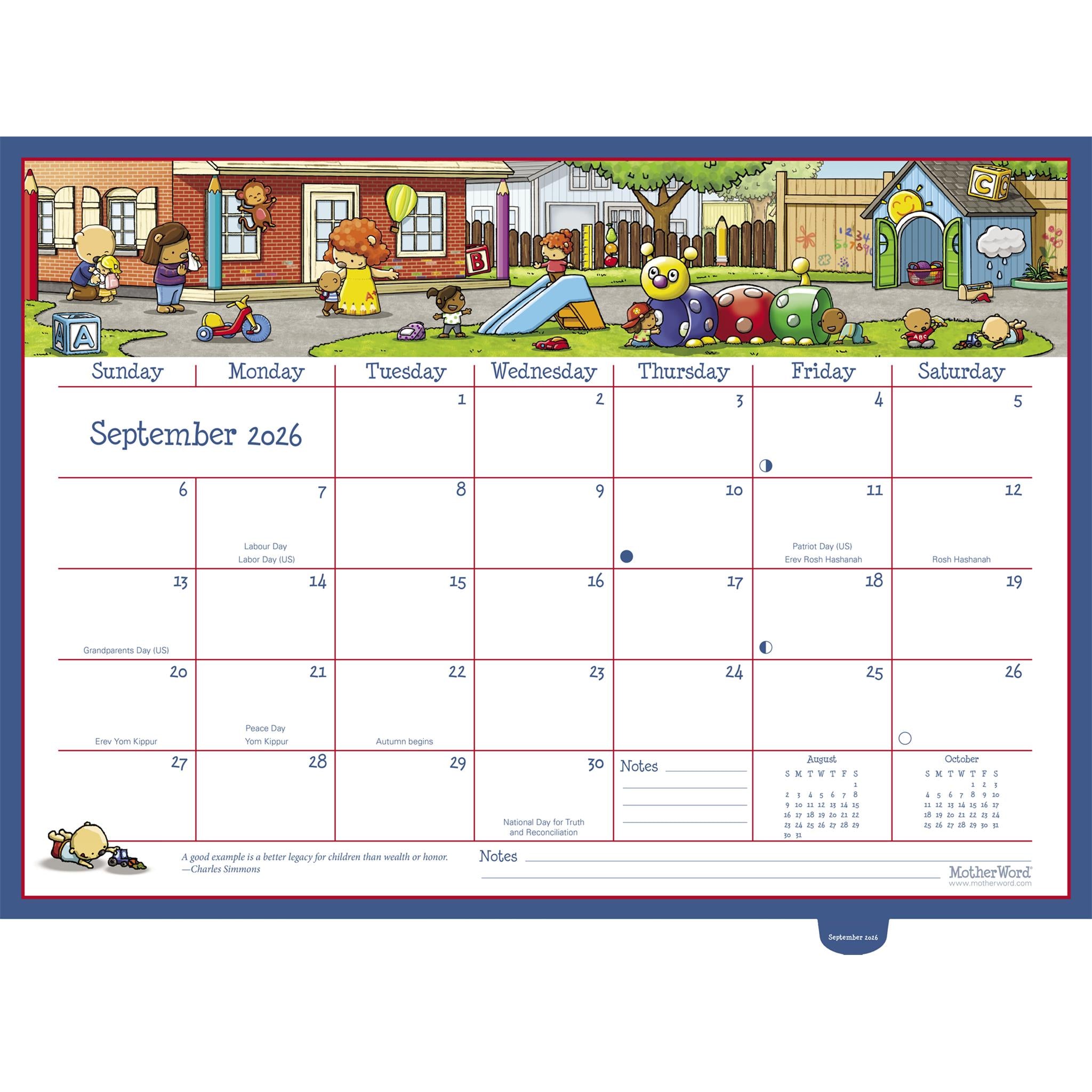 Calendrier mural Motherword Deluxe anglais 2025-2026