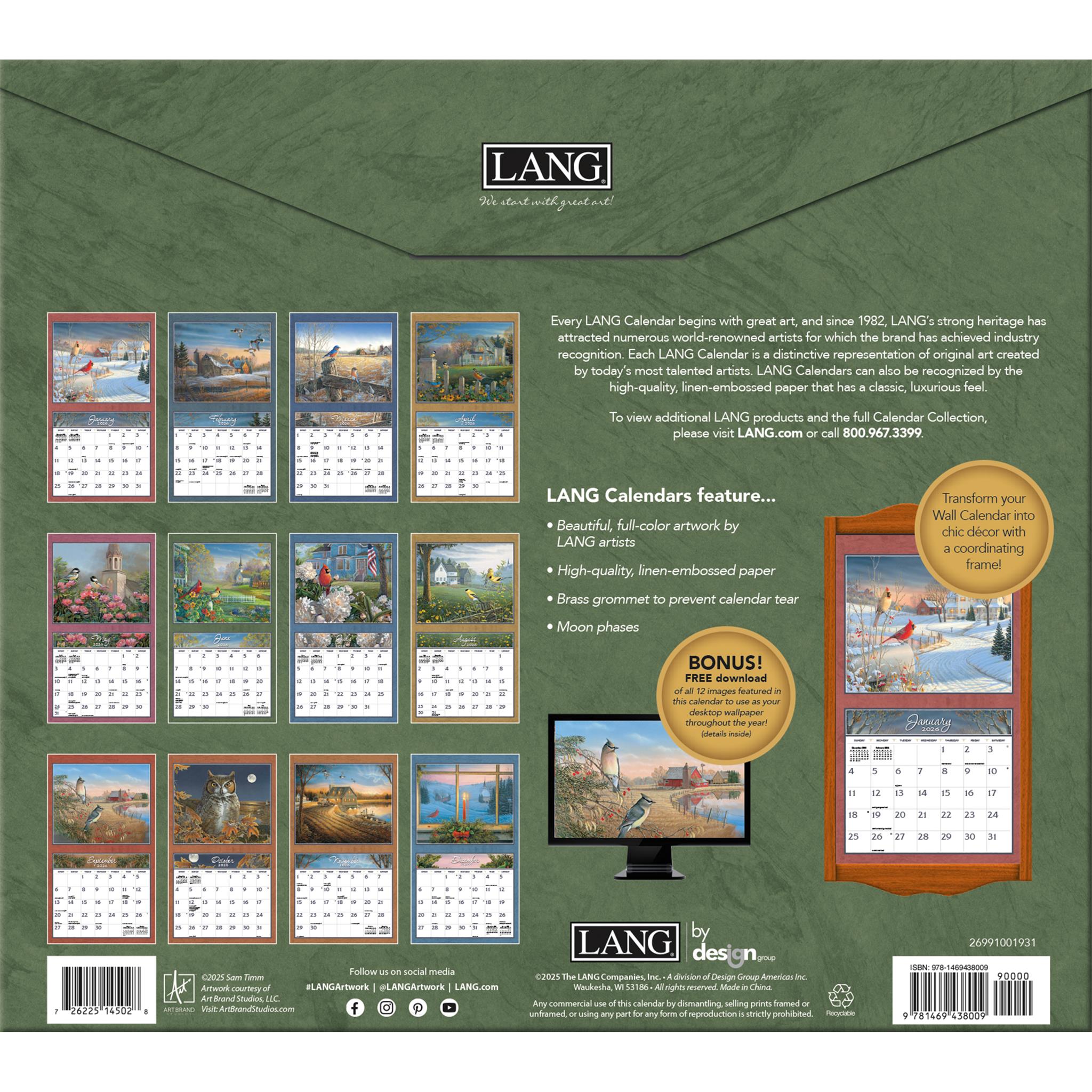 Calendrier mural Meadowland 2026 - Disponible uniquement en ligne