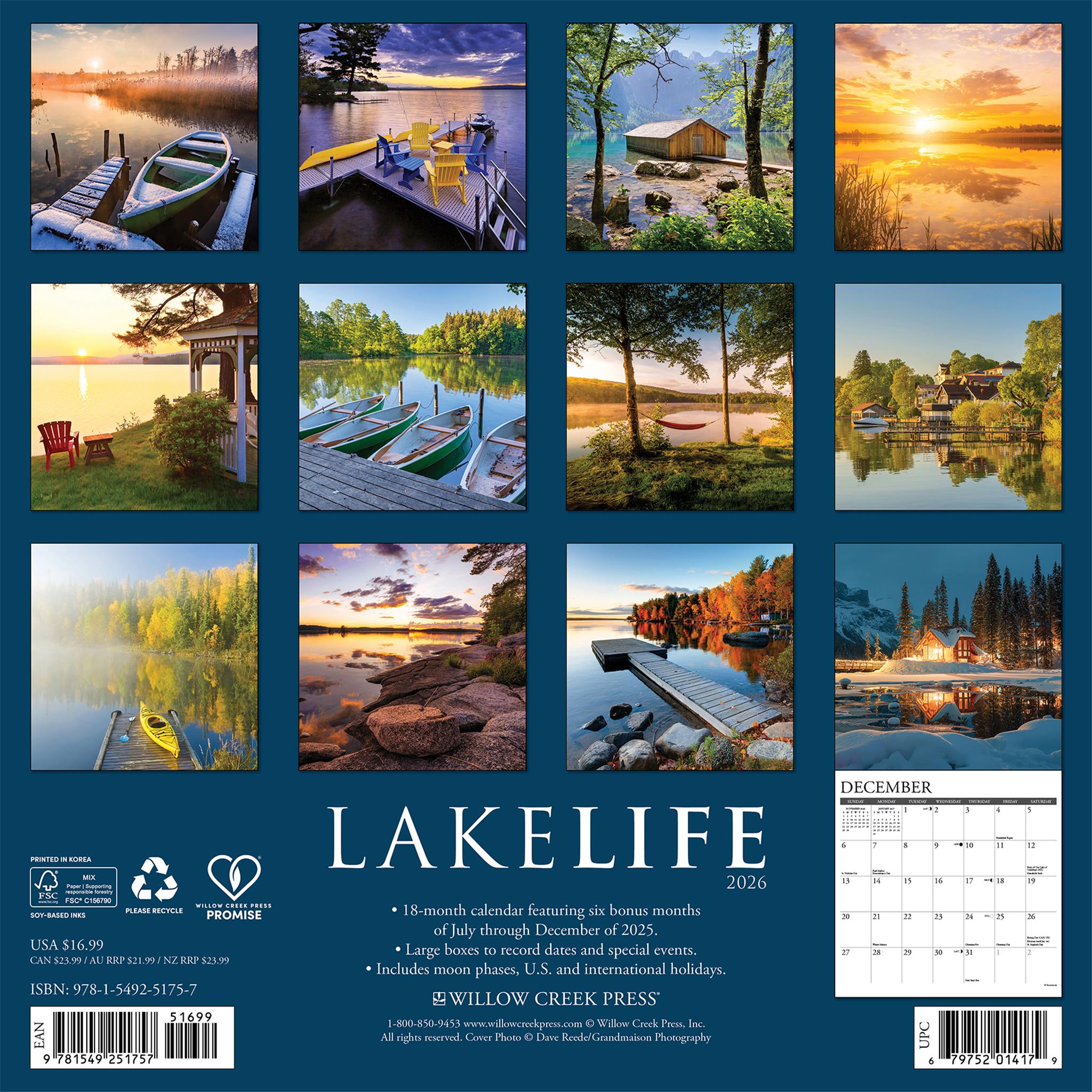 Calendrier mural Lake Life 2026