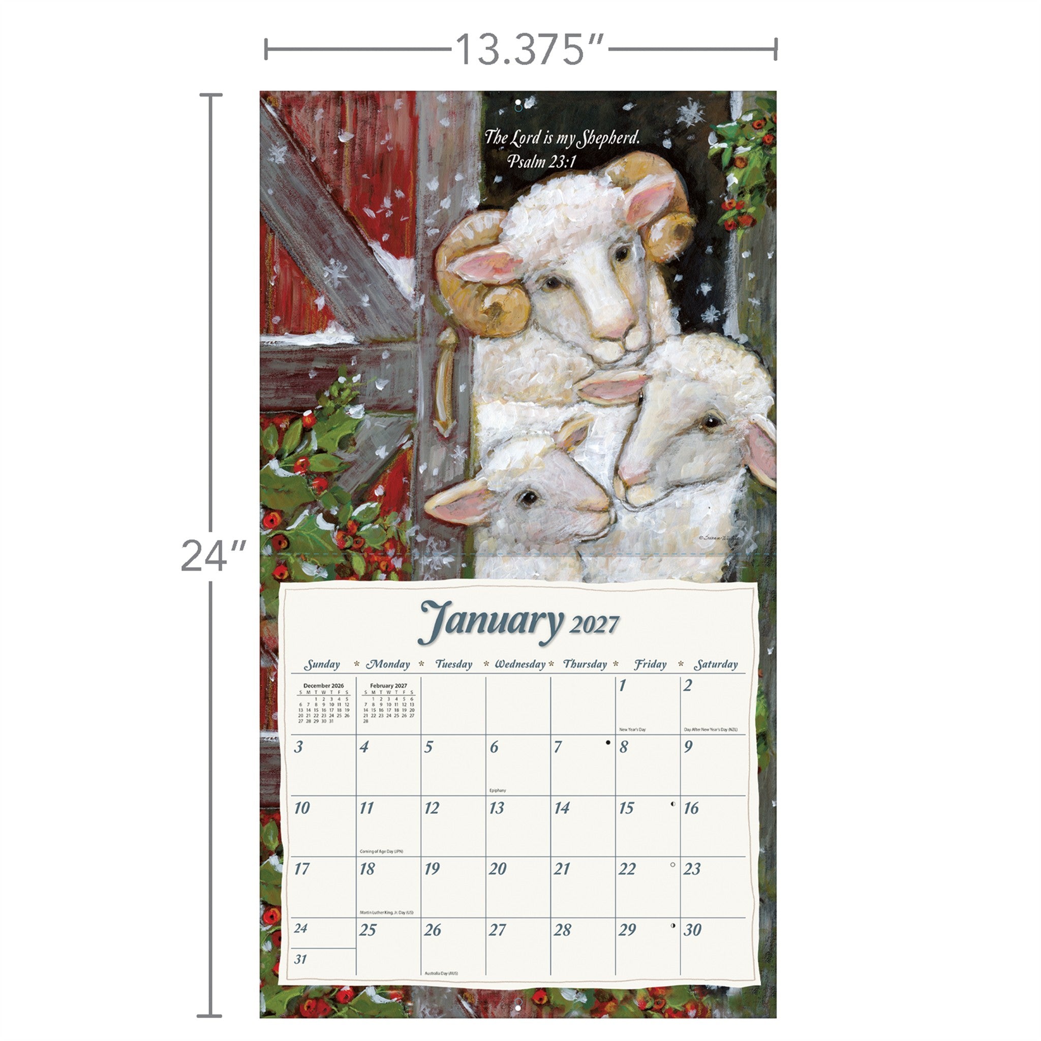 Calendrier mural 2027 Le Seigneur est mon berger