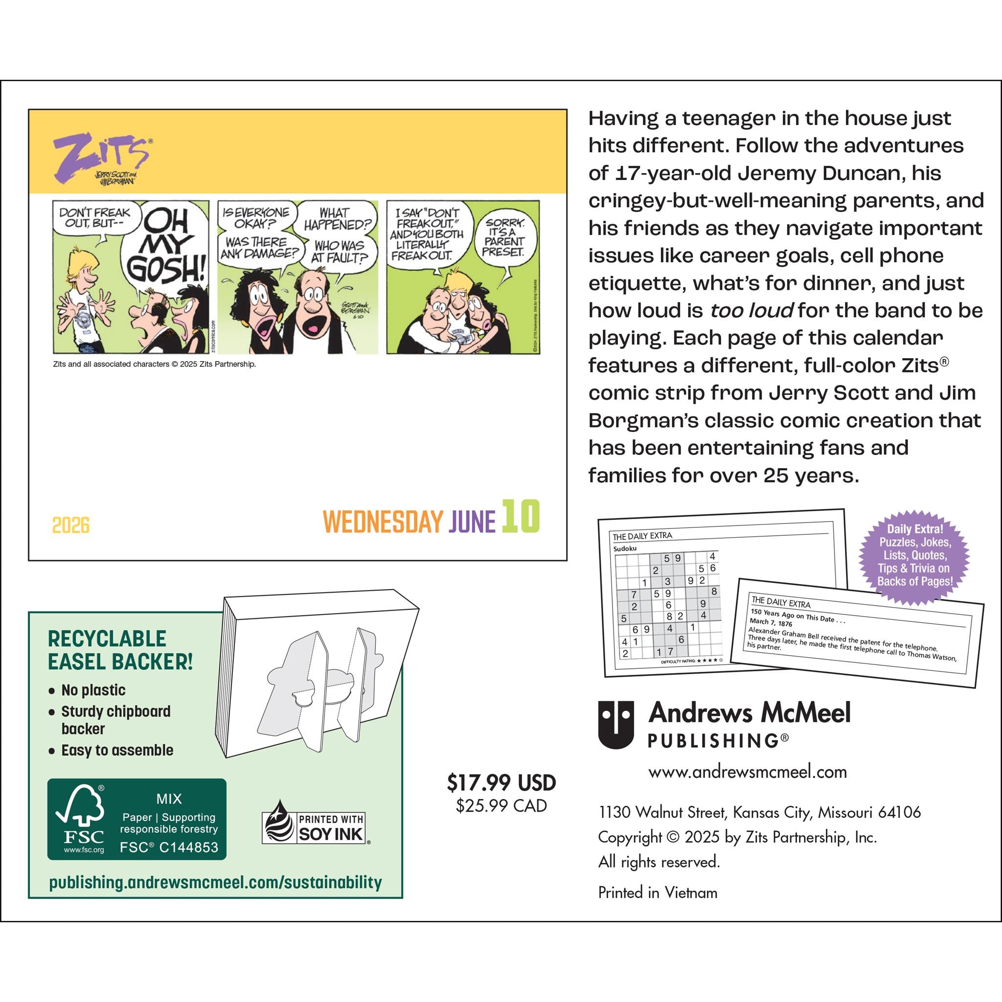 Calendrier de la boîte Zits 2026