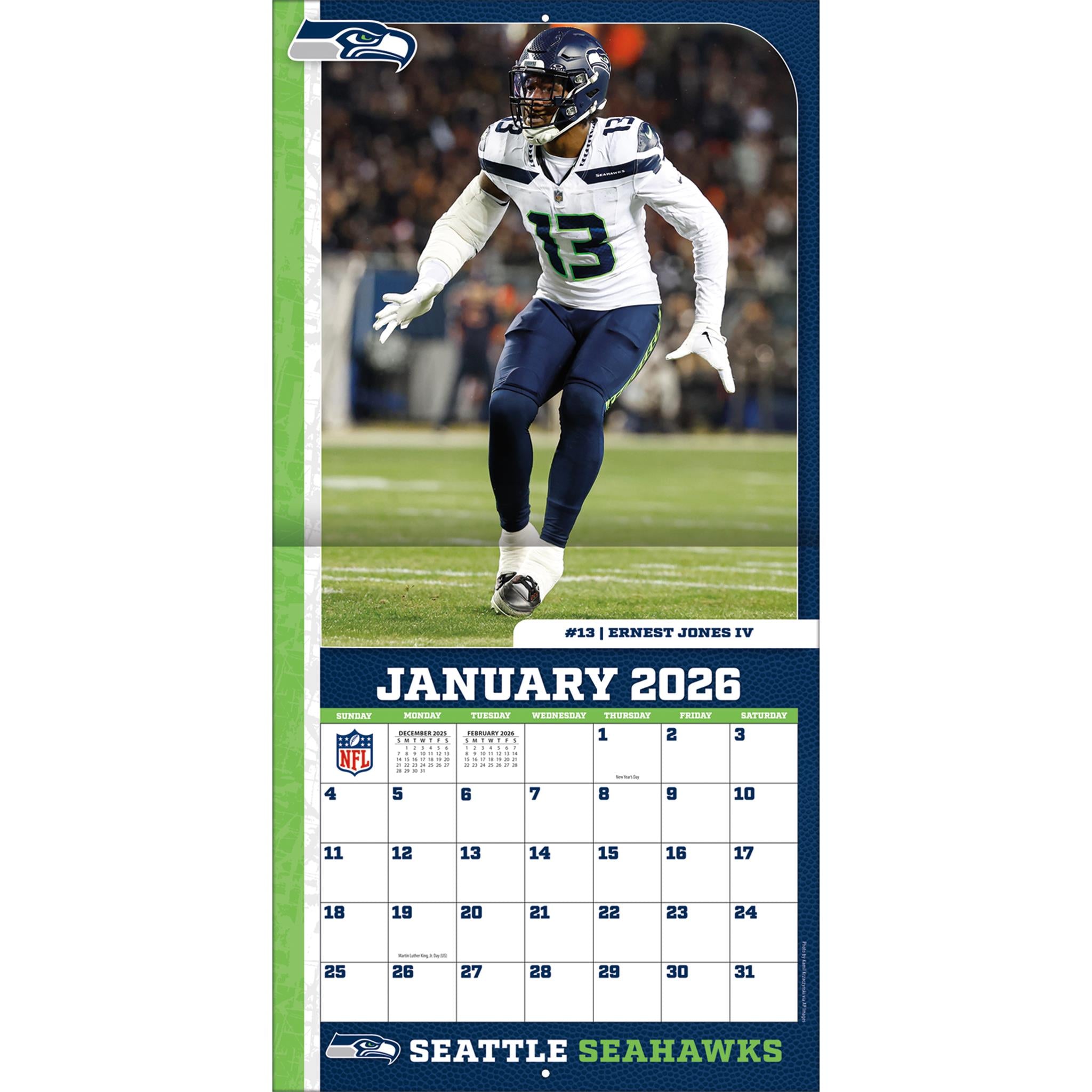 Calendrier mural NFL Seattle Seahawks 2026