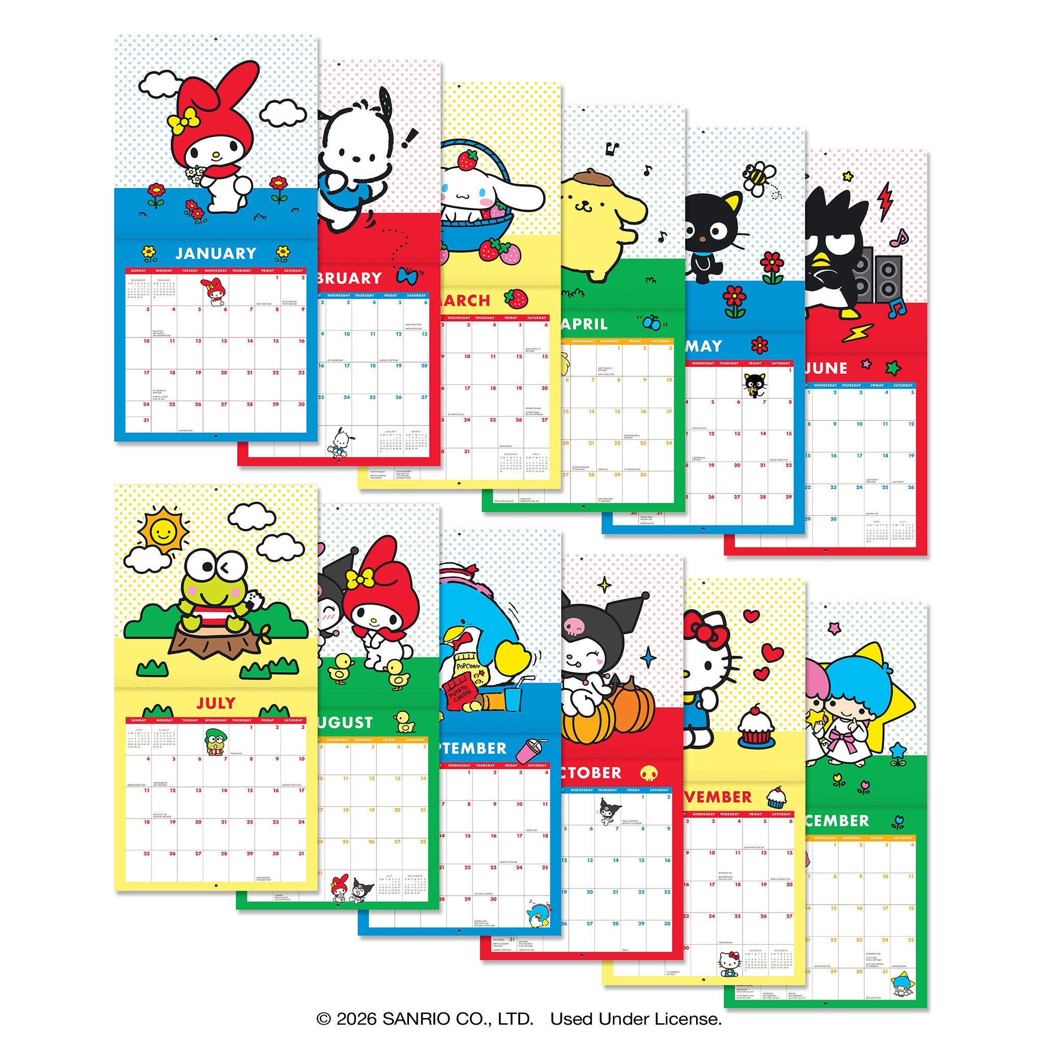 Hello Kitty and Friends Retro 2027 Mini Calendar