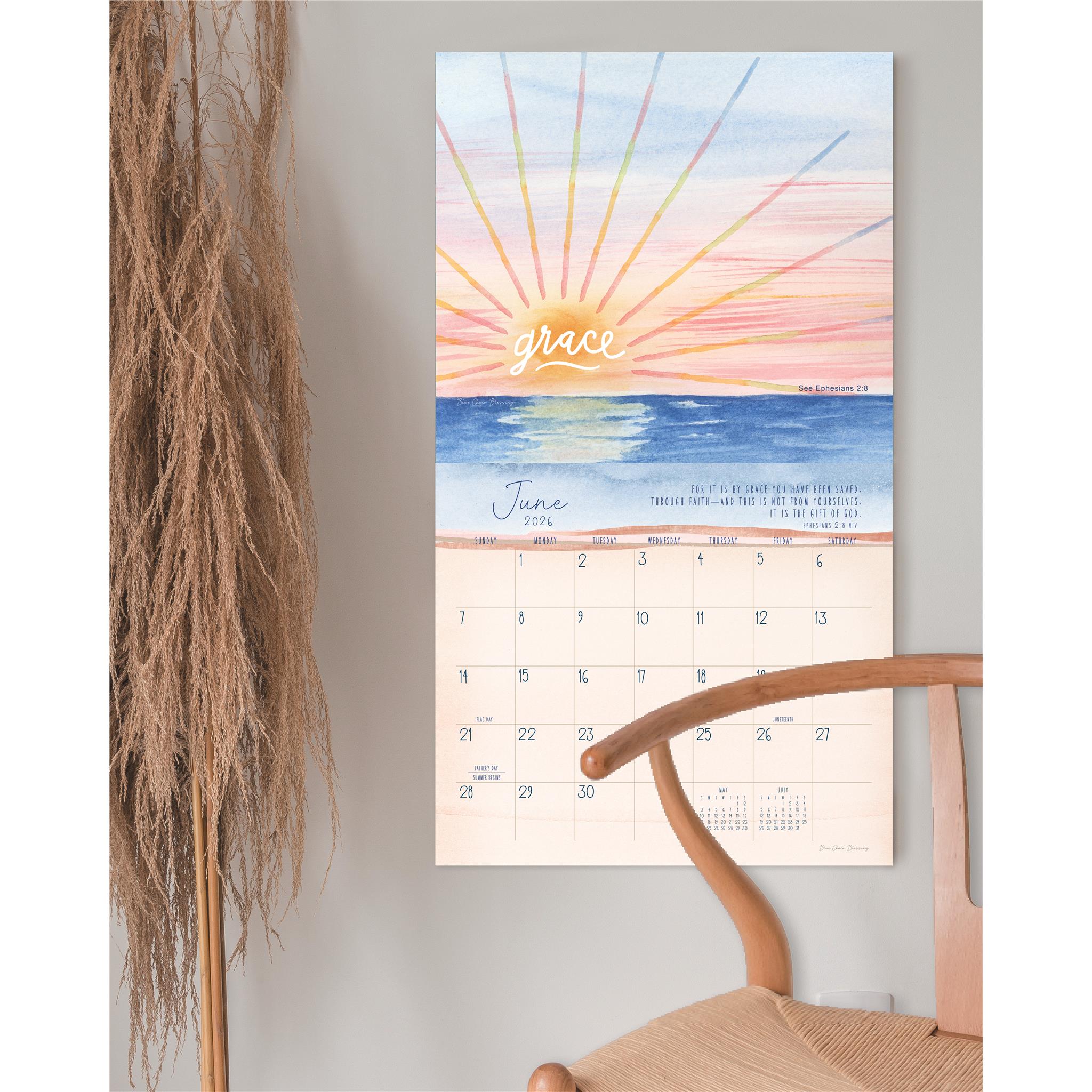 Calendrier mural de luxe Grace Upon Grace 2026 - Disponible uniquement en ligne
