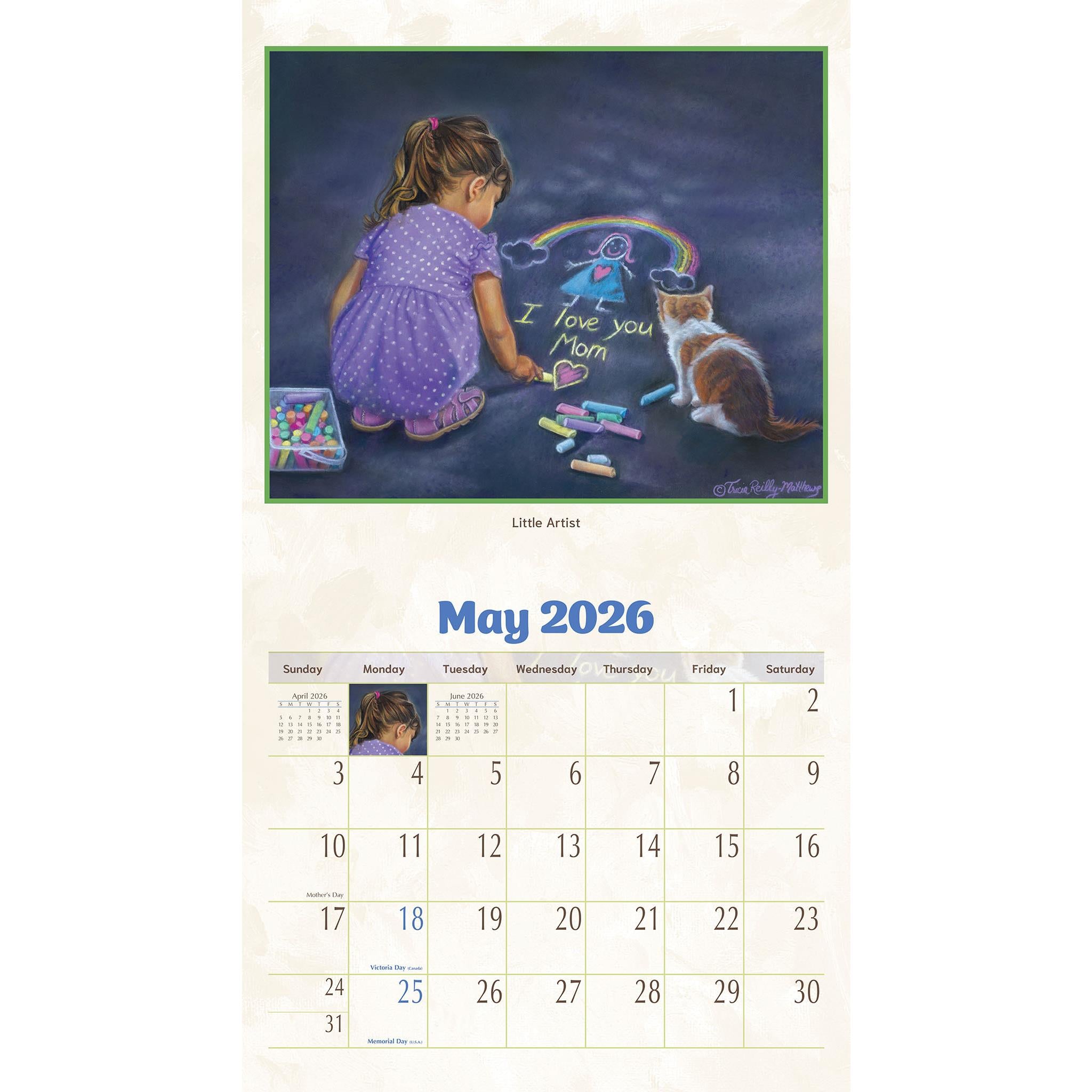 Calendrier mural Jeune de cœur 2026 - Disponible uniquement en ligne