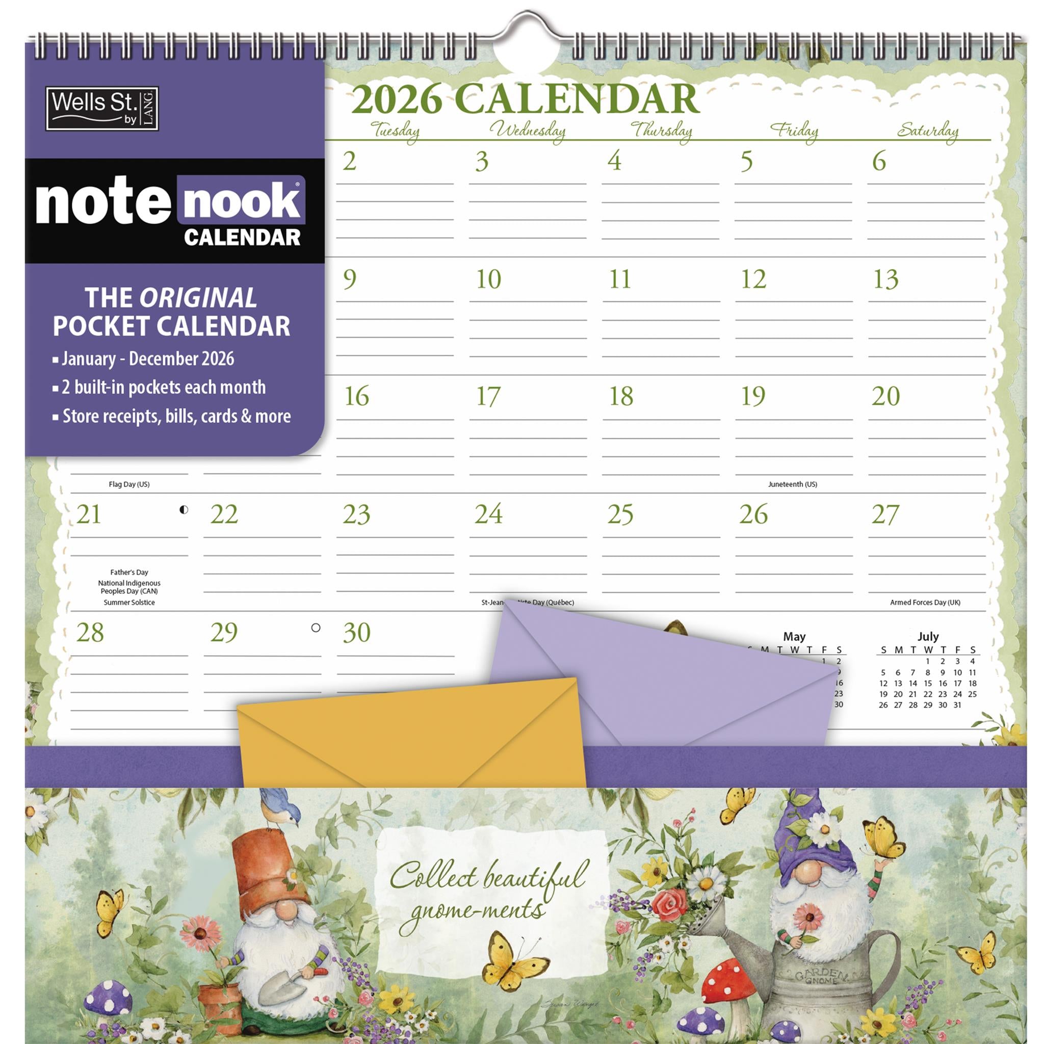 Calendrier mural Gnomes Note Nook 2026