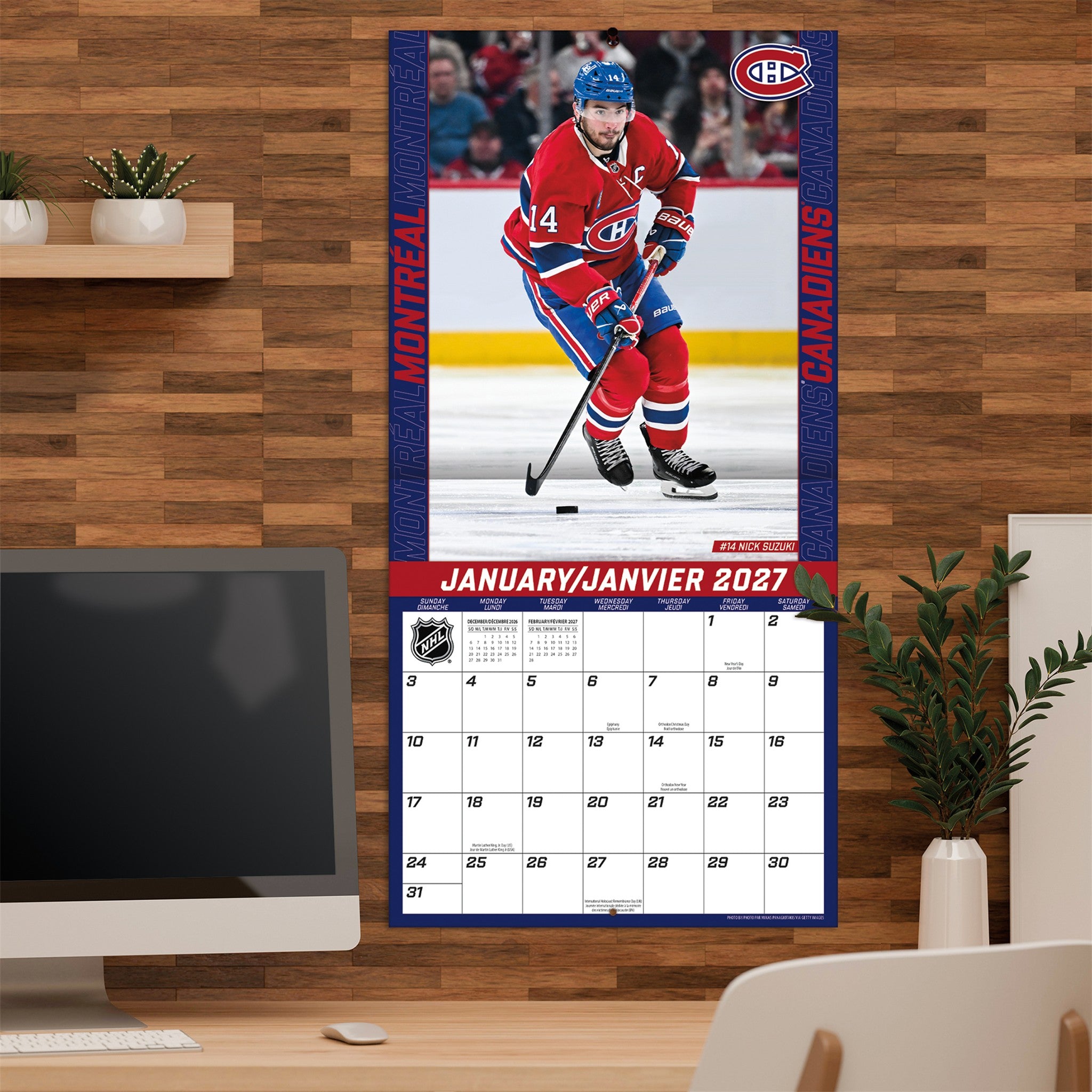 NHL Montreal Canadiens 2027 Wall Calendar