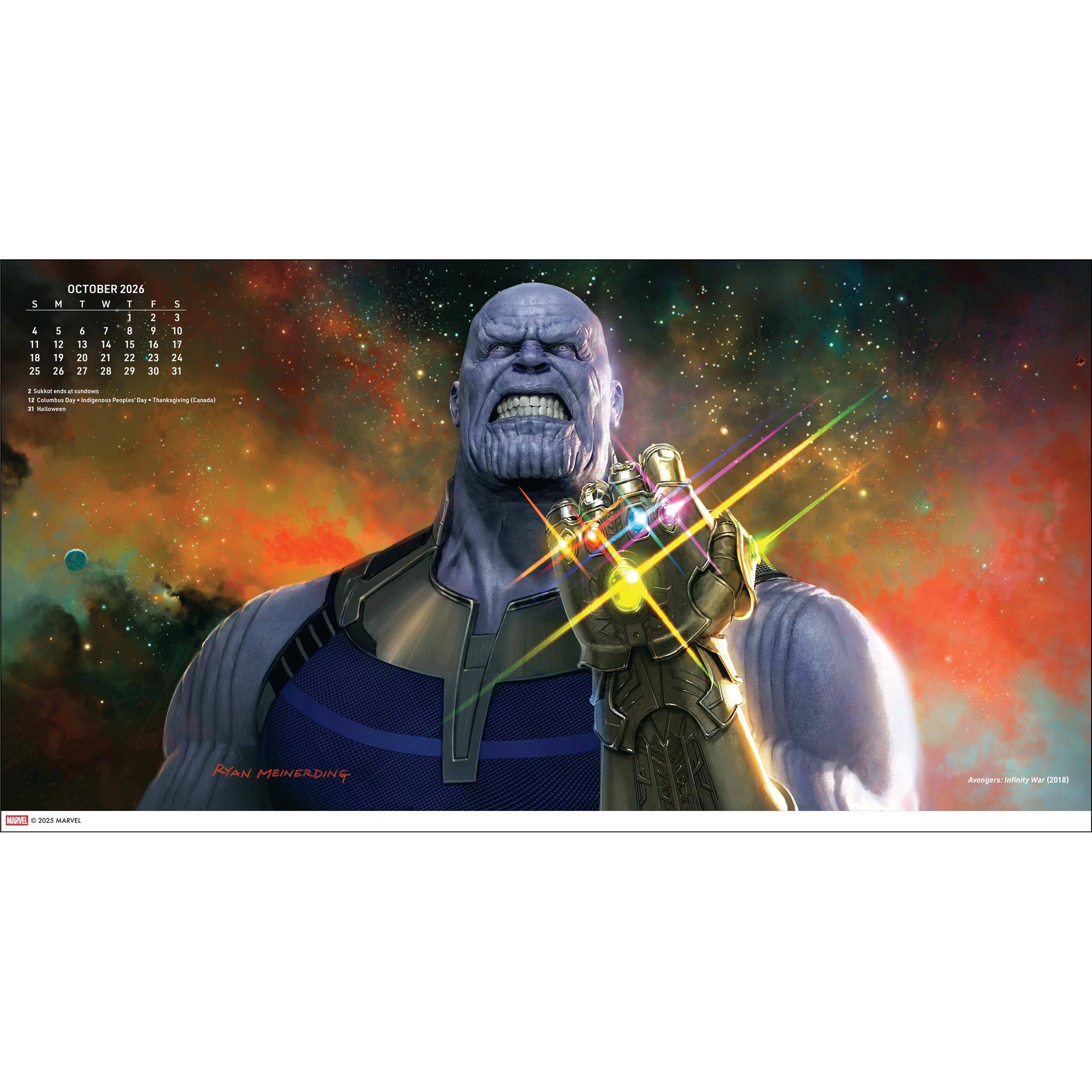 Calendrier mural 2026 Marvel Studios : L’Art de Ryan Meinerding – Disponible uniquement en ligne