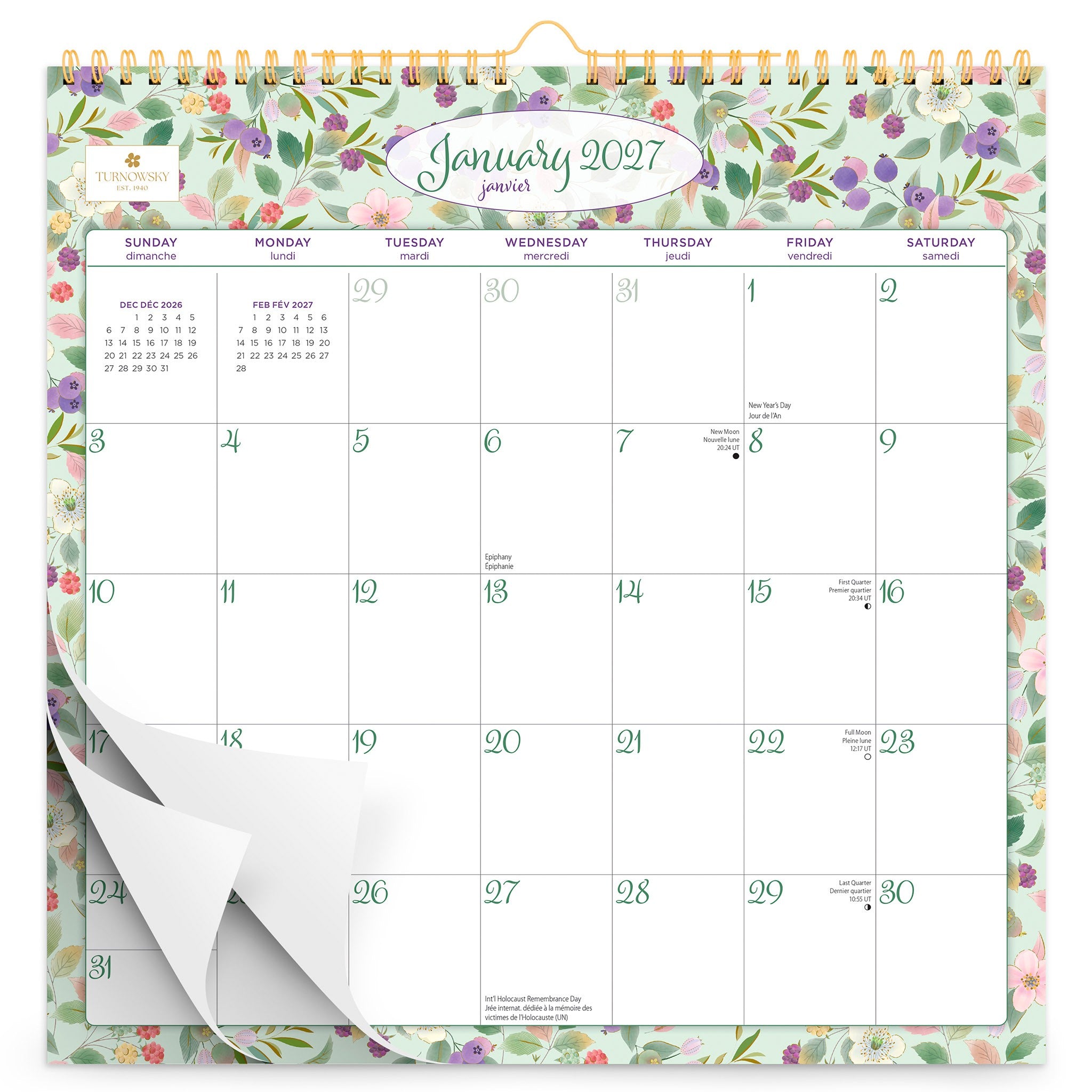 Turnowsky House Bilingual 2027 Wall Calendar