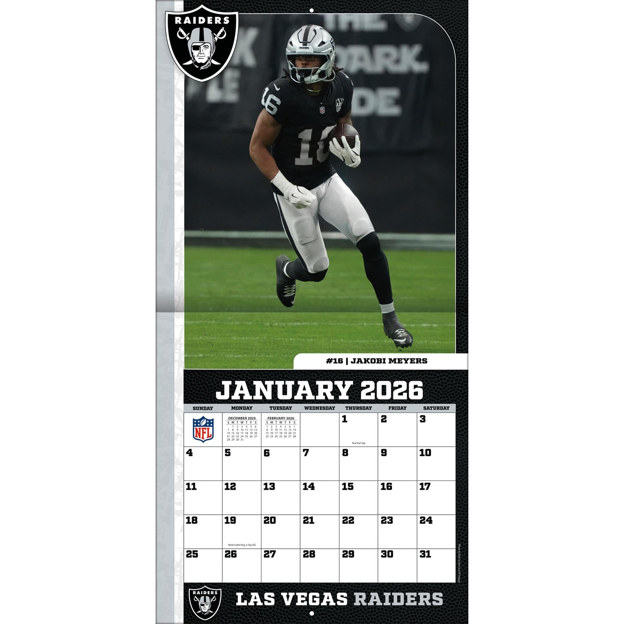 Calendrier mural 2026 des Raiders de Las Vegas (NFL)
