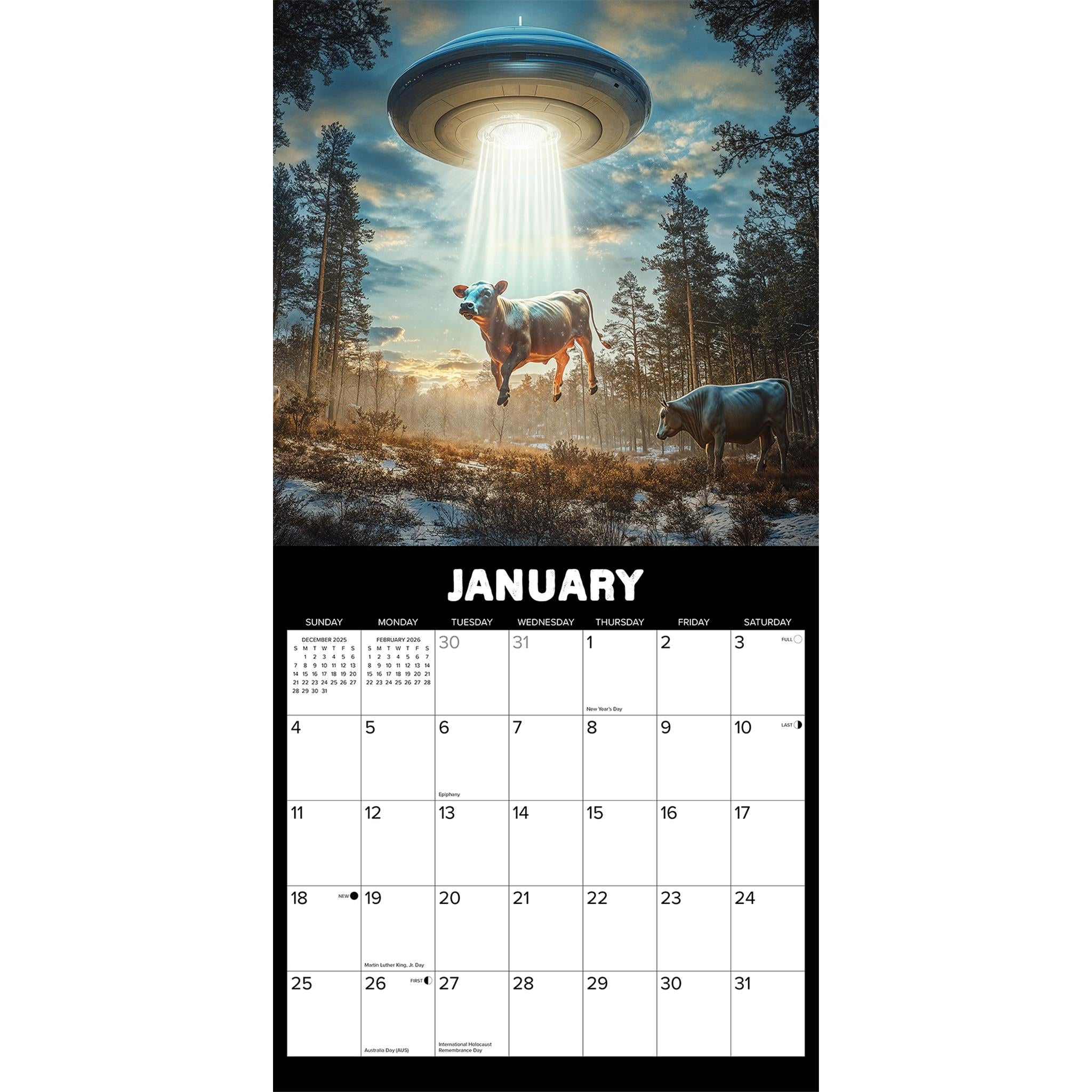 Calendrier mural des enlèvements de vaches 2026