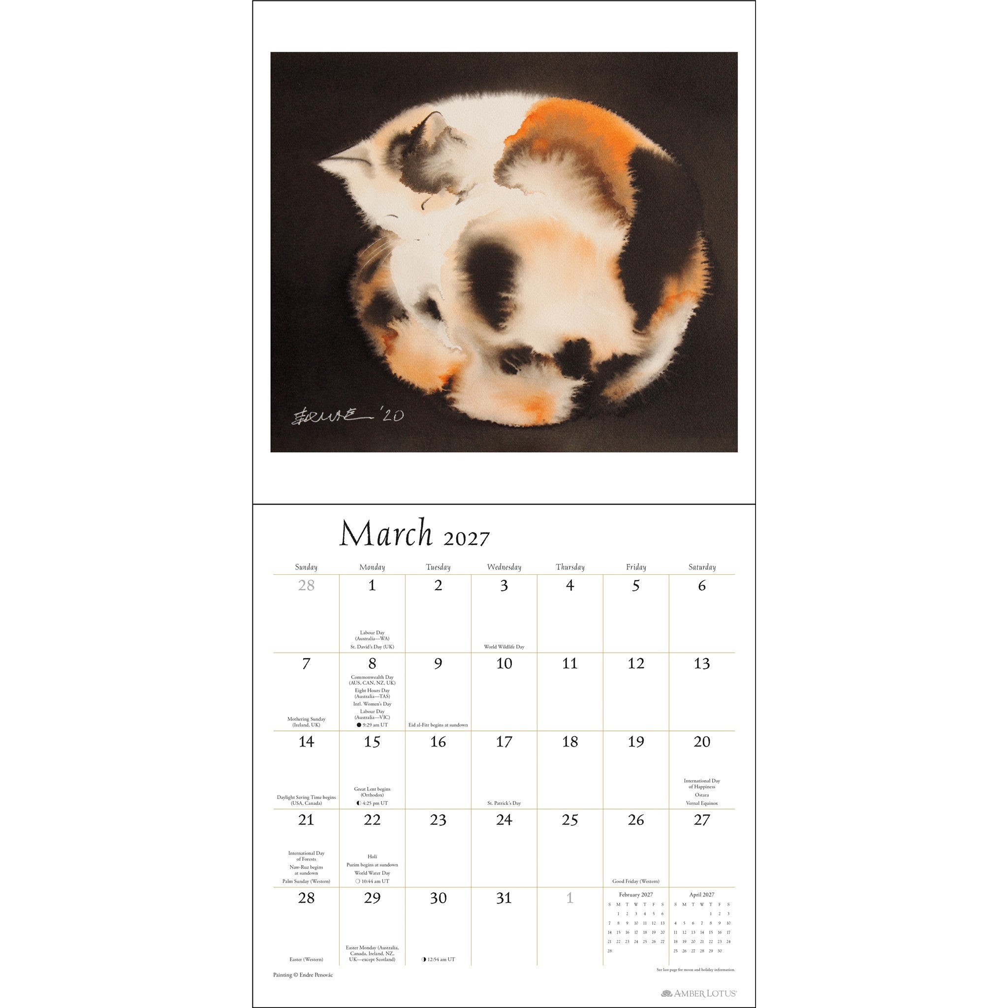 Calendrier mural The Artful Cat 2027 - En ligne seulement