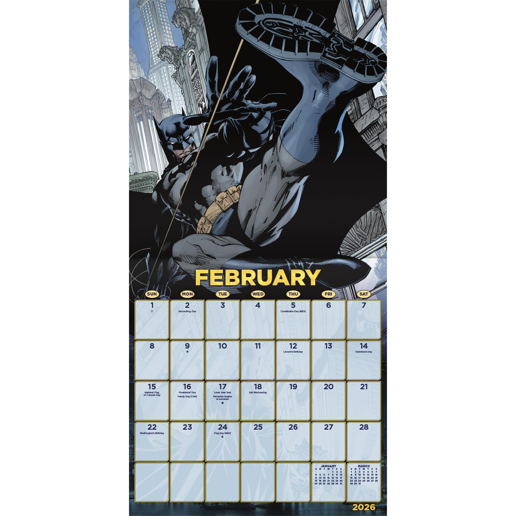 Calendrier mural Batman Comics 2026