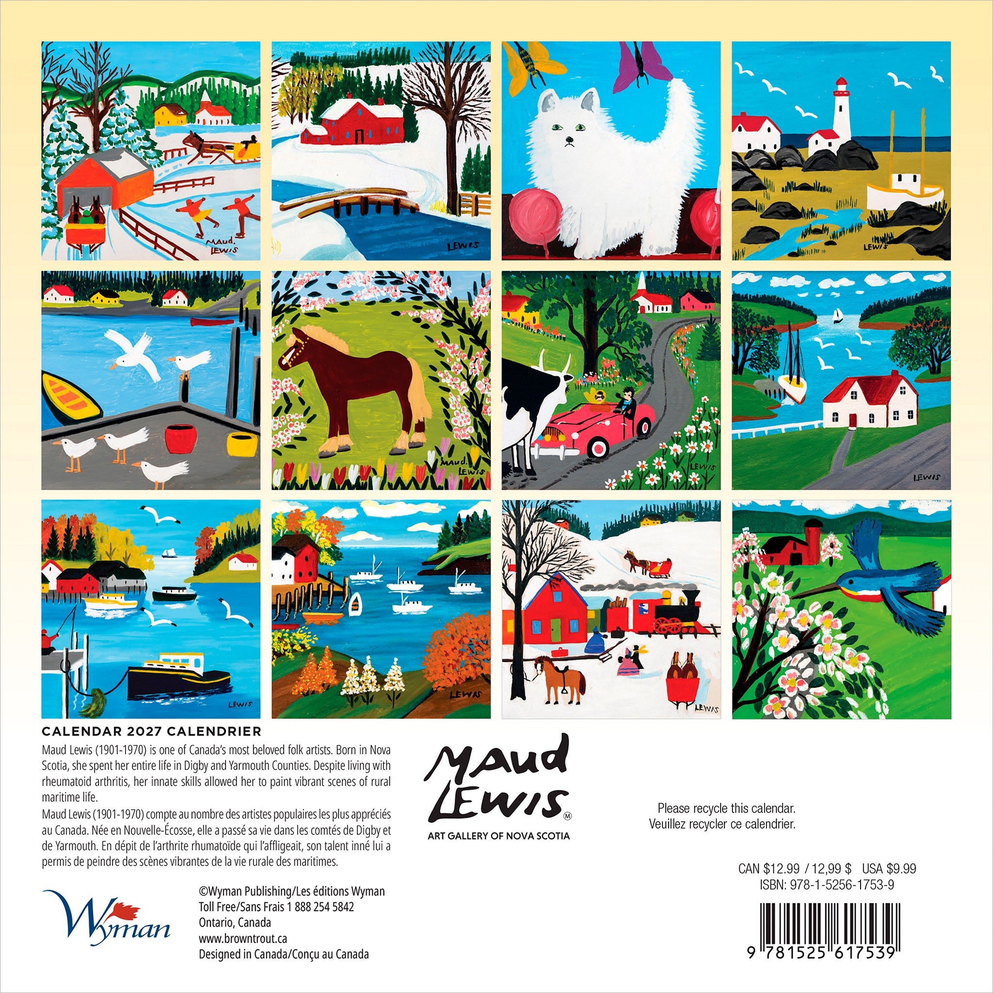 Maud Lewis 2027 Mini Calendar