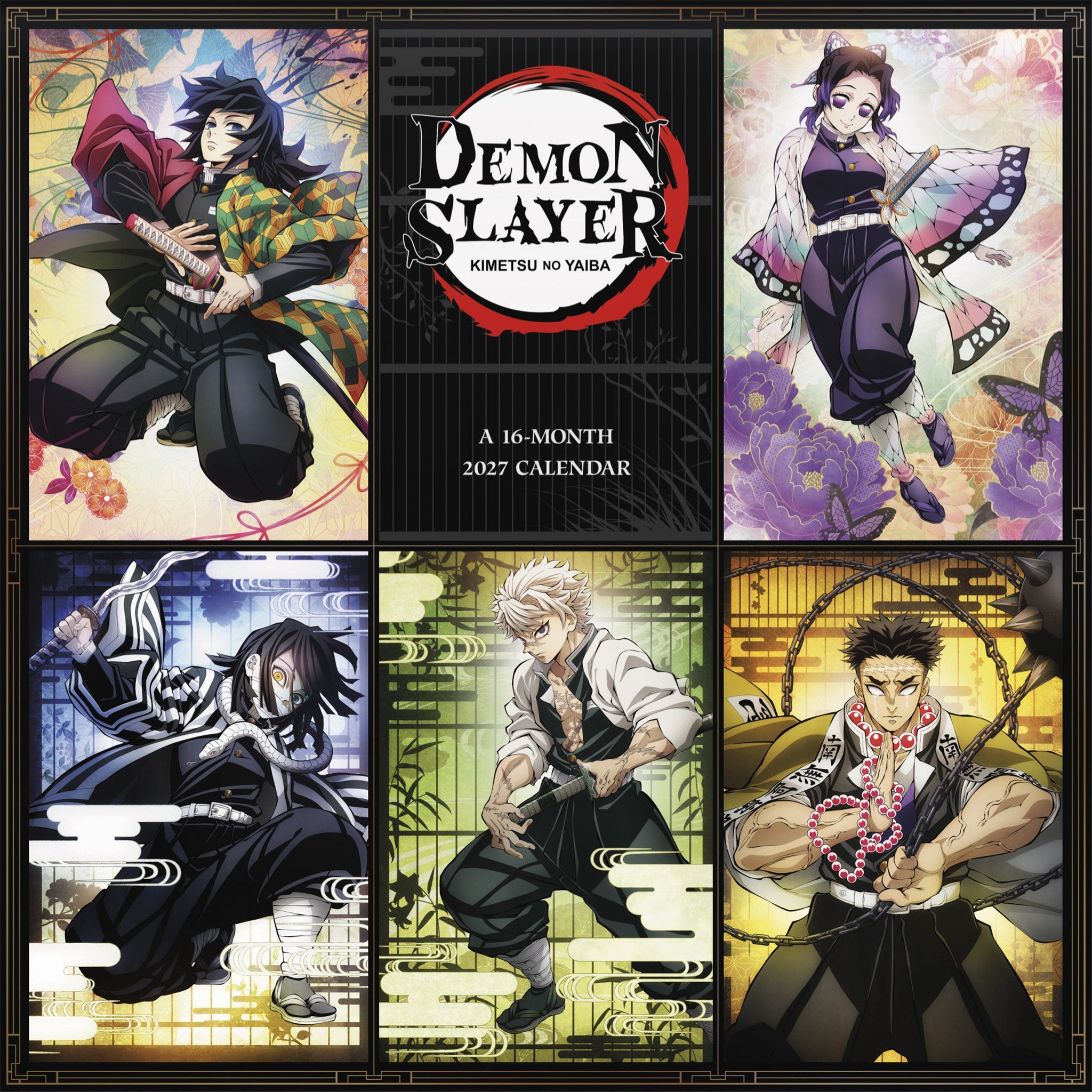 Calendrier mural Demon Slayer Kimetsu no Yaiba exclusif avec autocollants 2027