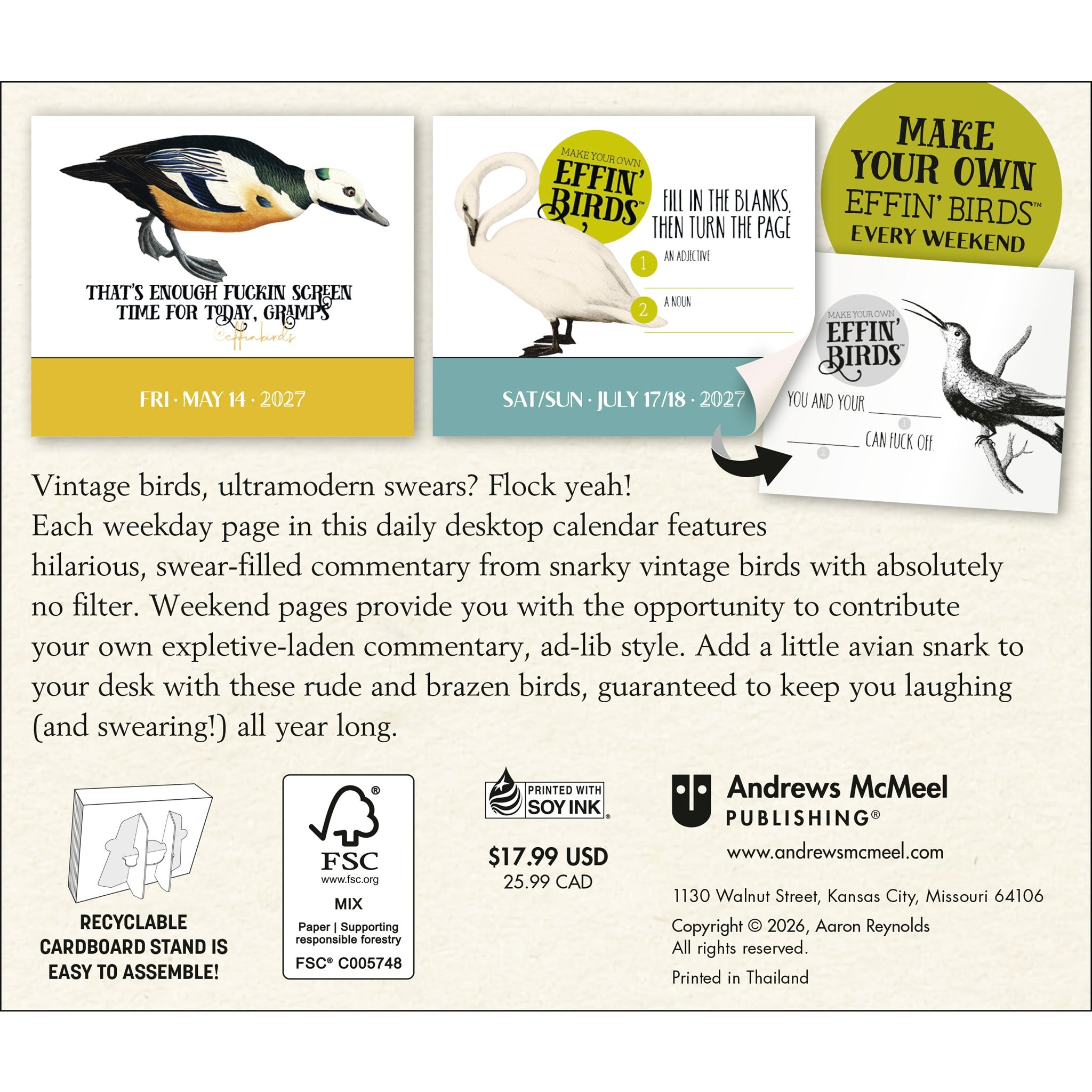Effin' Birds 2027 Box Calendar