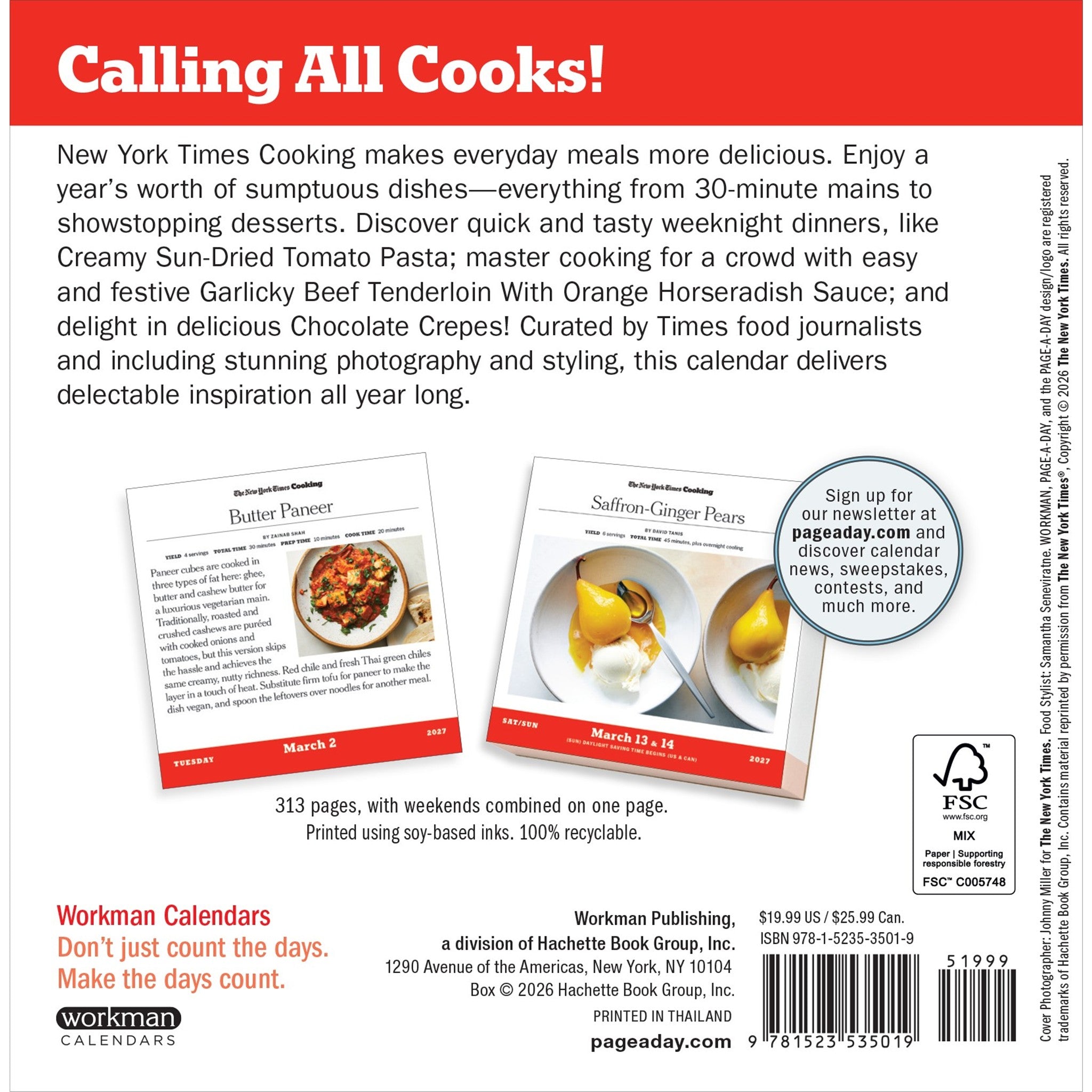 New York Times Cooking 2027 Box Calendar - Online Only