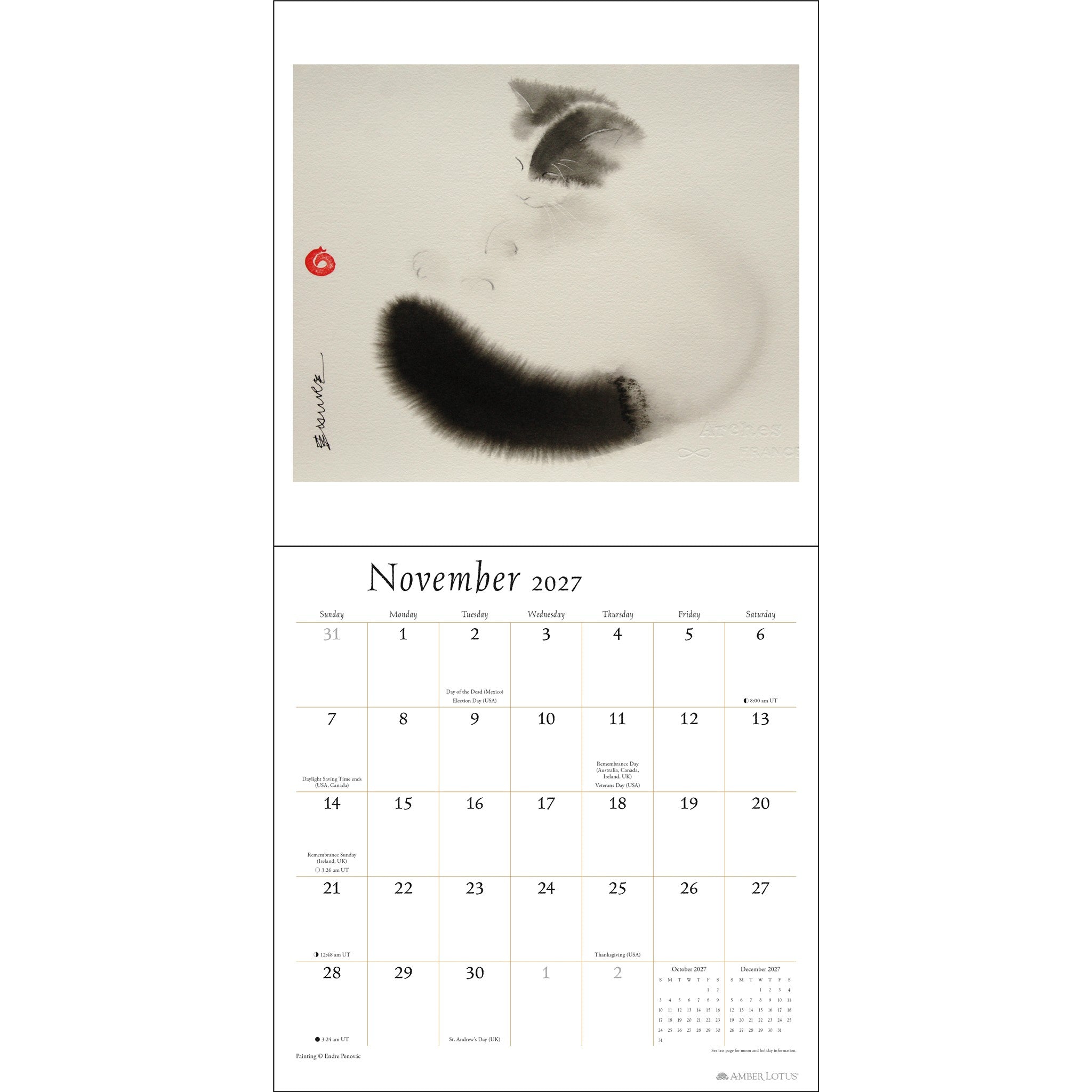 Calendrier mural The Artful Cat 2027 - En ligne seulement