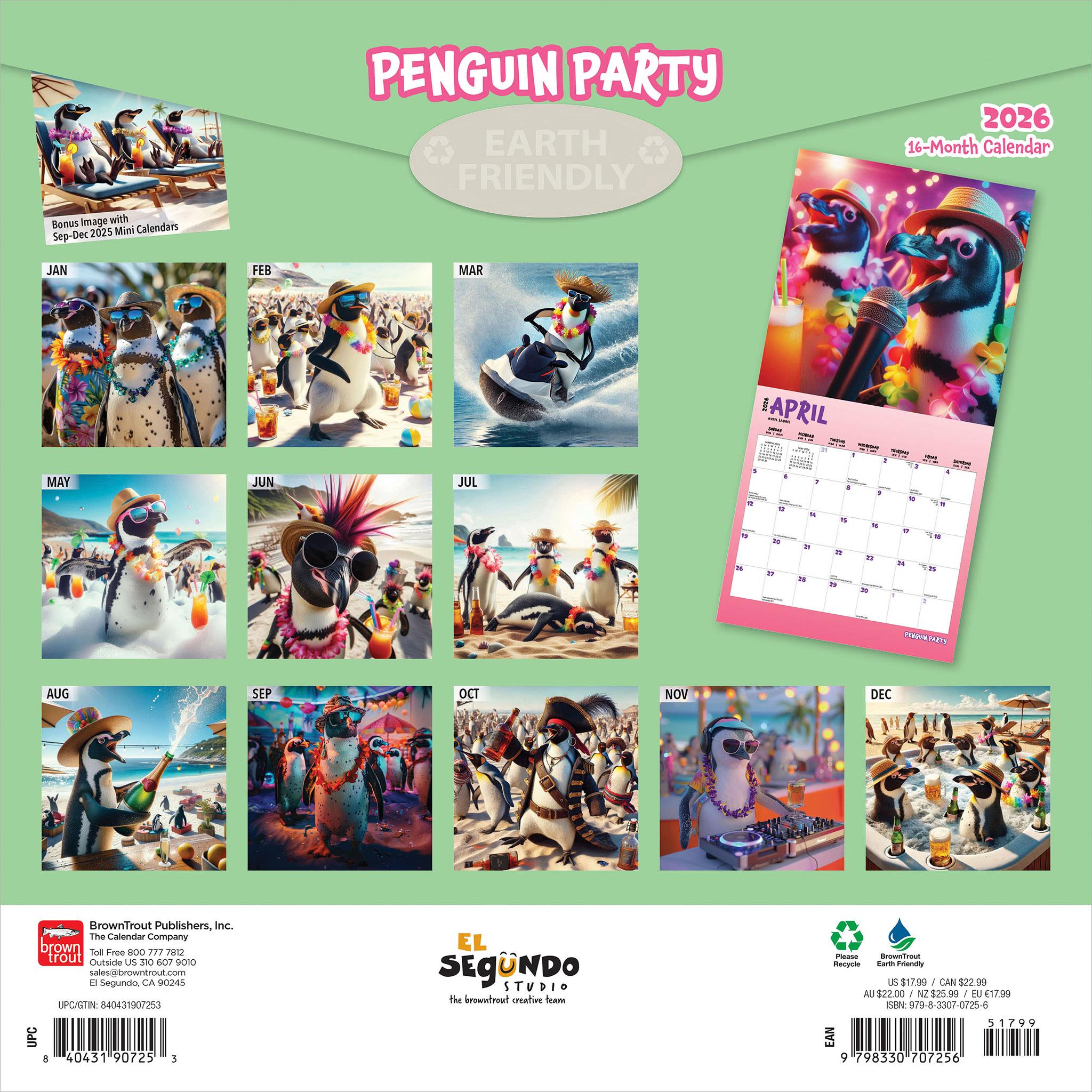 Calendrier mural Penguin Party 2026
