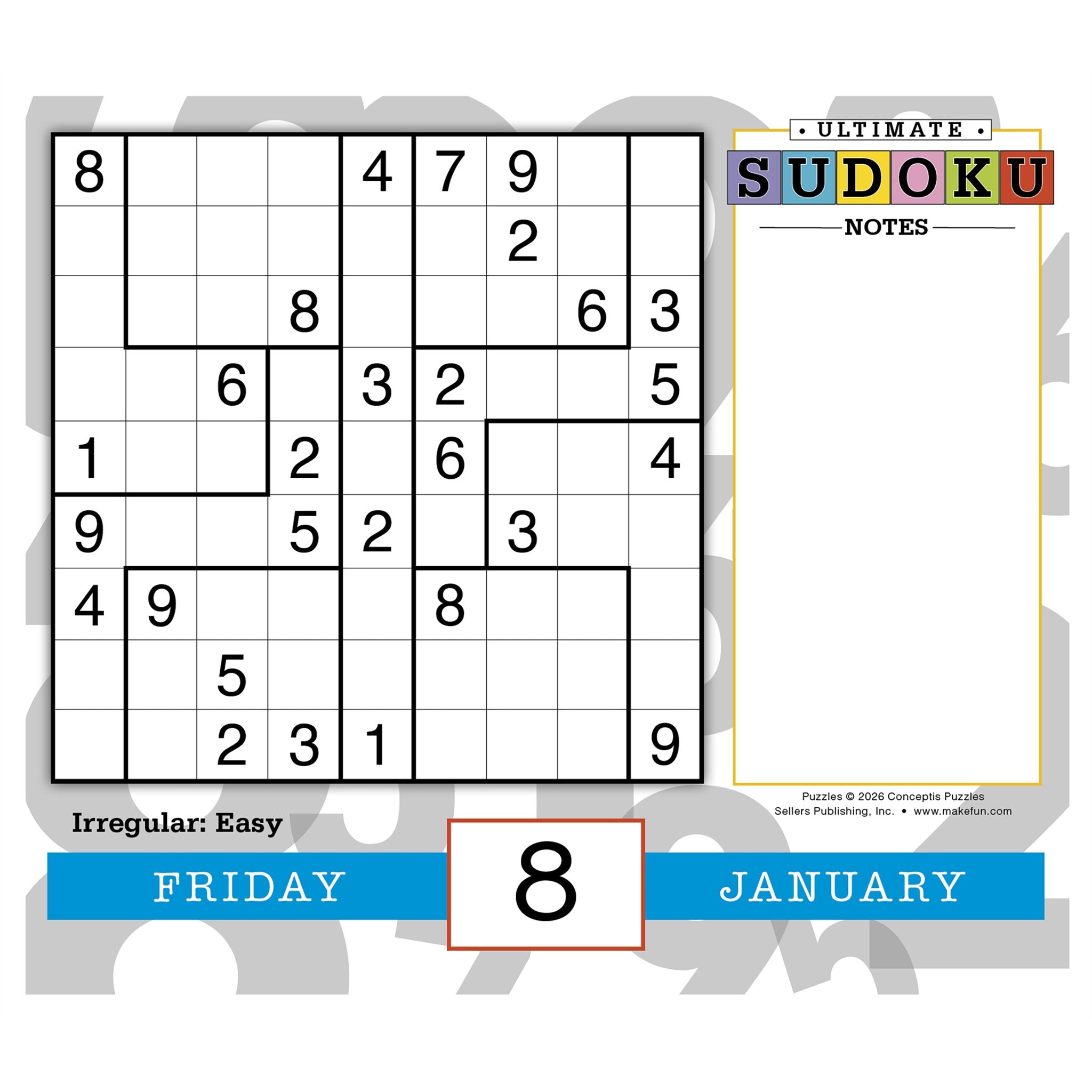 Ultimate Sudoku 2027 Box Calendar