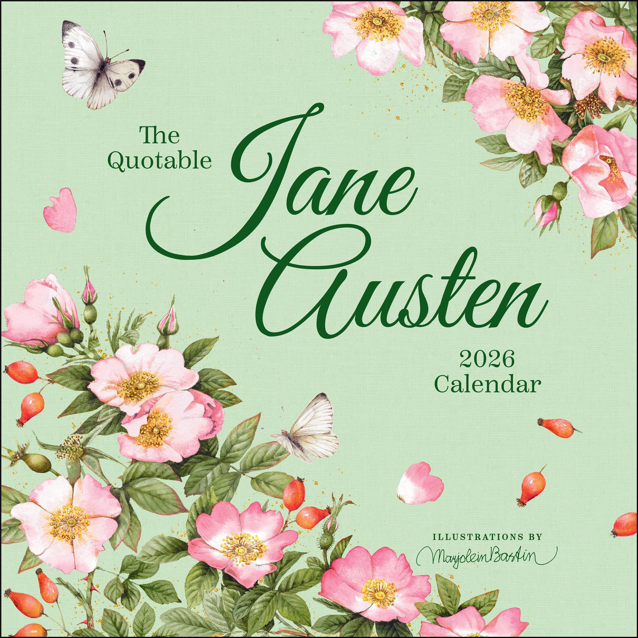 Calendrier mural 2026 des citations de Jane Austen - Disponible uniquement en ligne