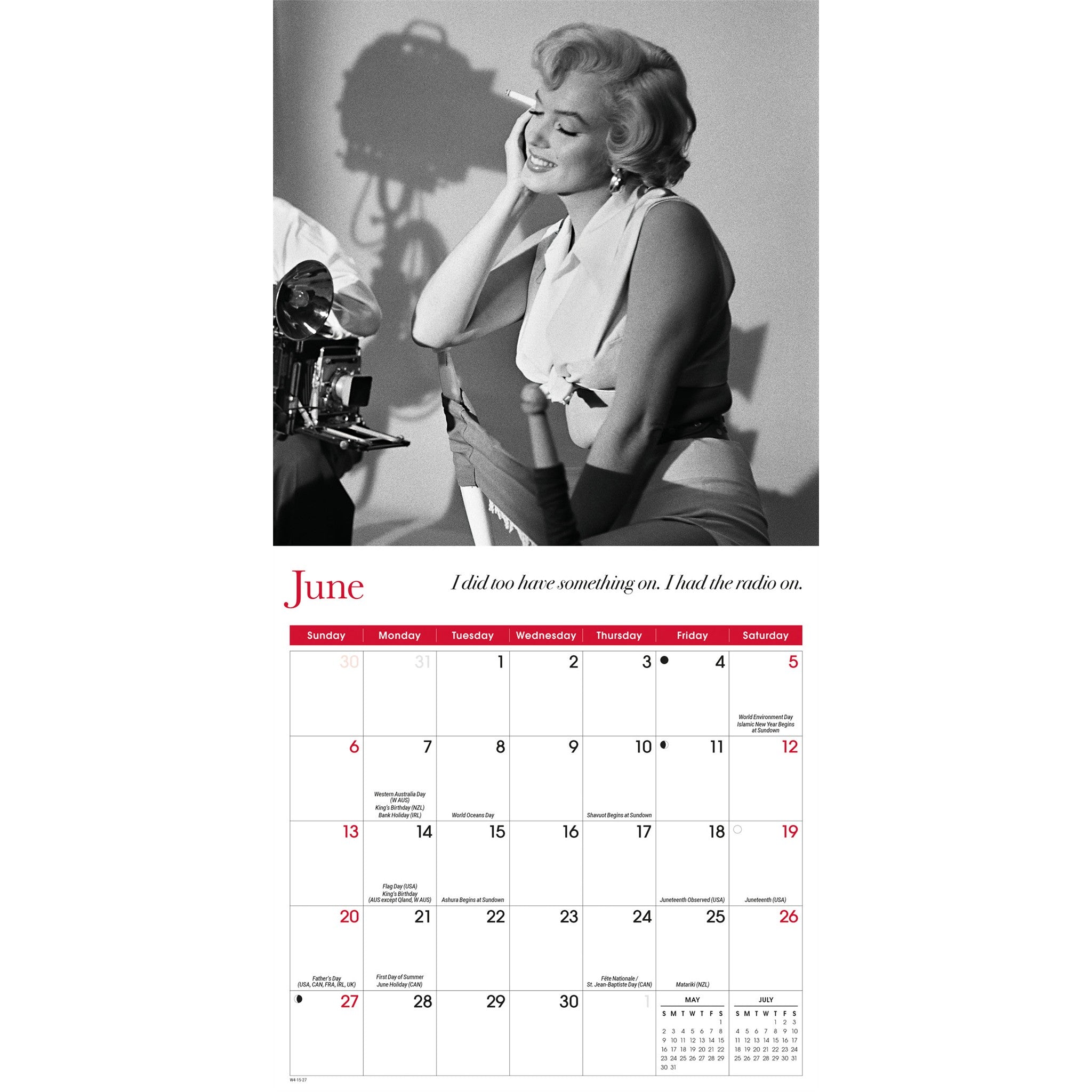 Marilyn Monroe 2027 Mini Calendar