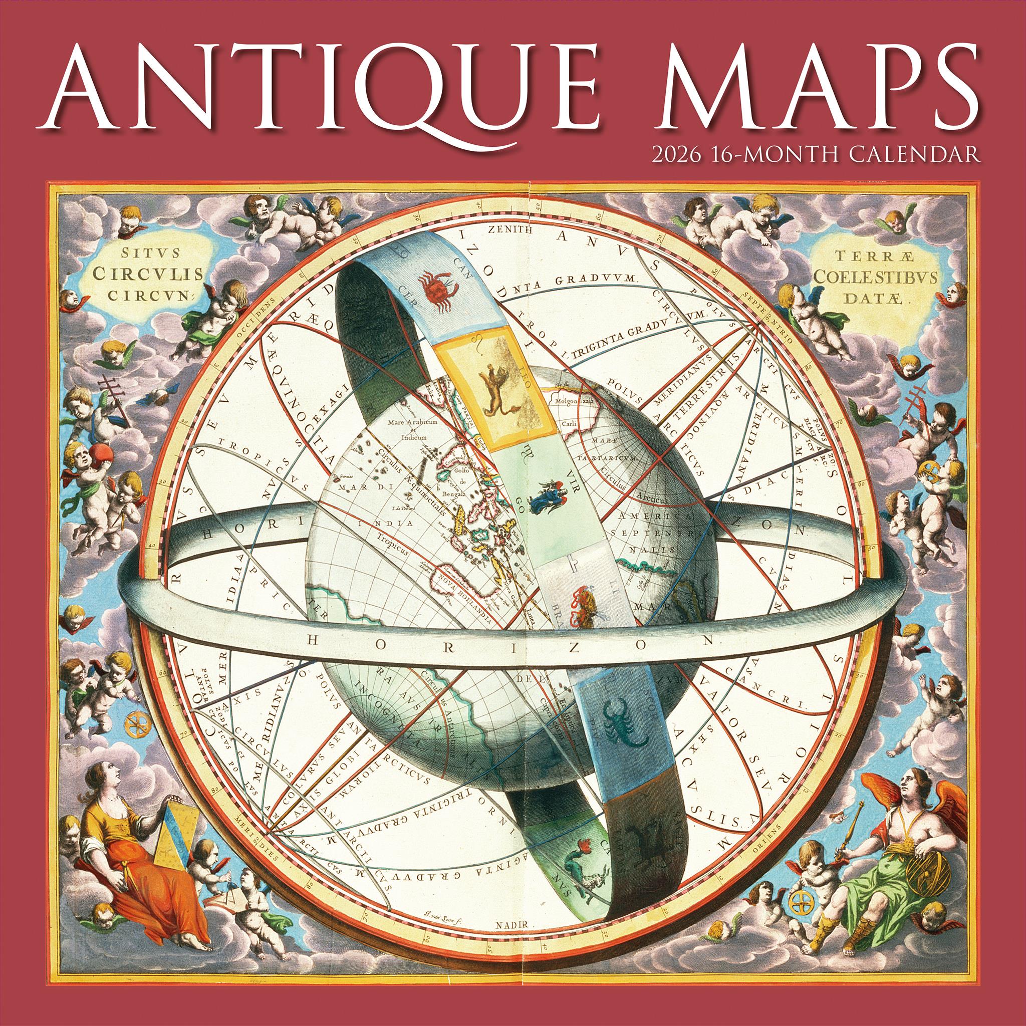 Calendrier mural Cartes anciennes 2026