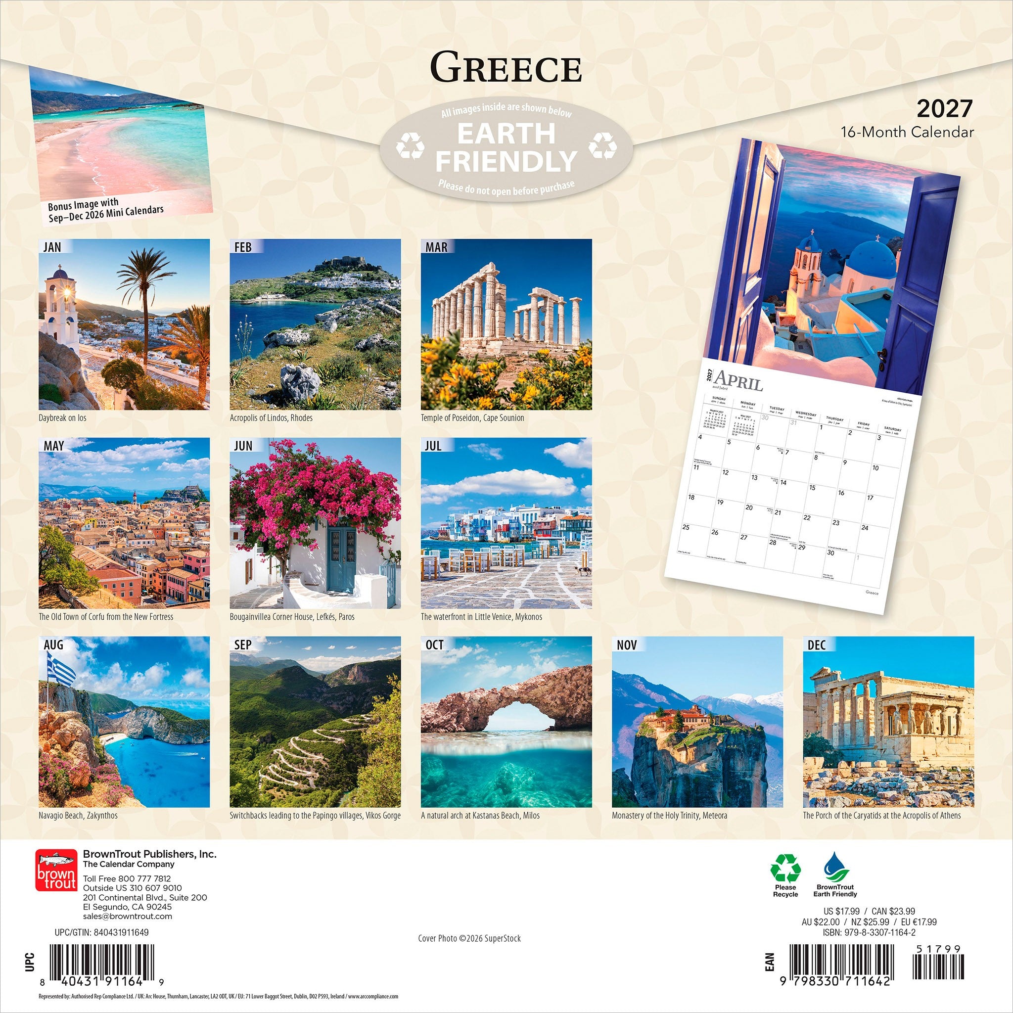 Greece 2027 Wall Calendar - Online Only