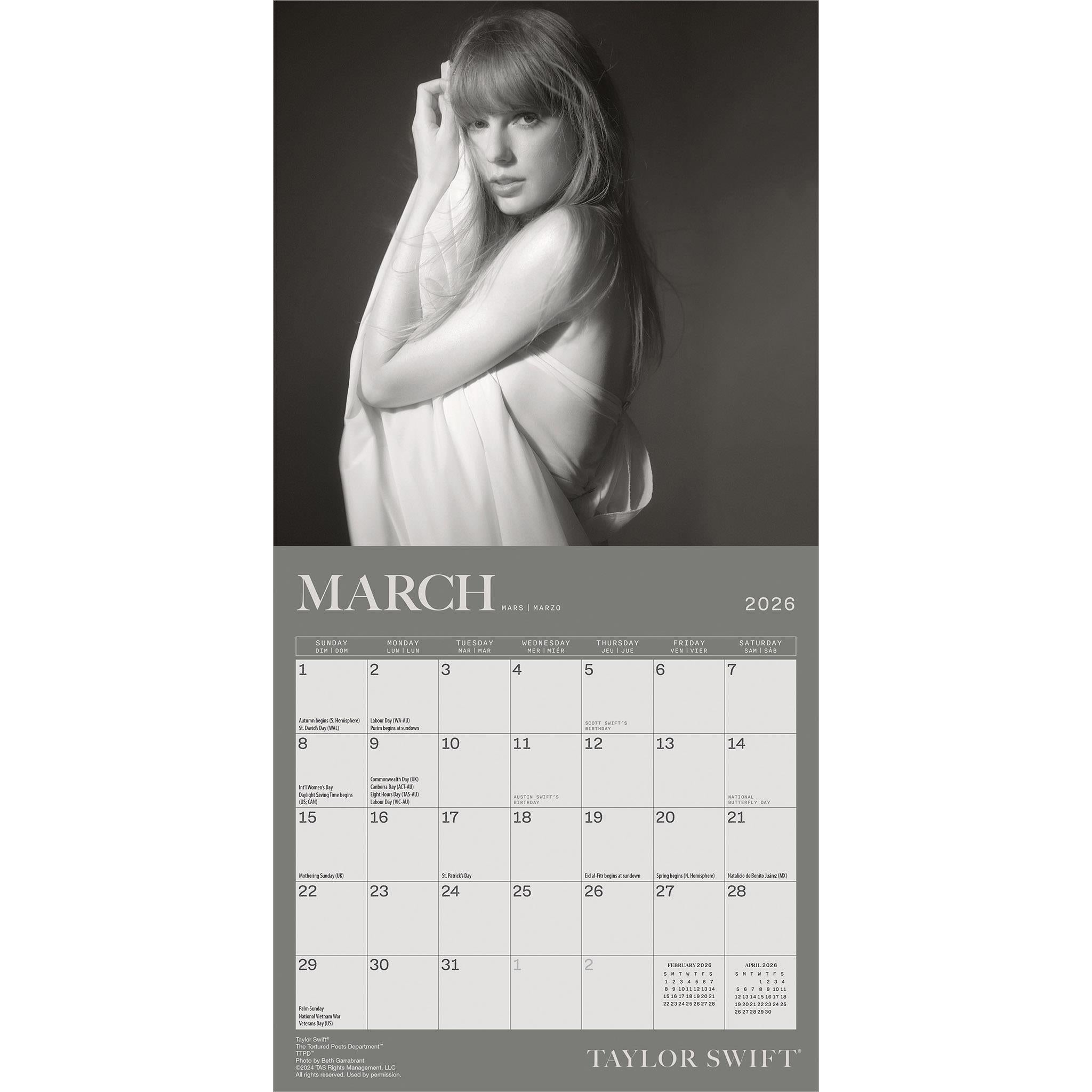 Taylor Swift 2026 Mini Calendar