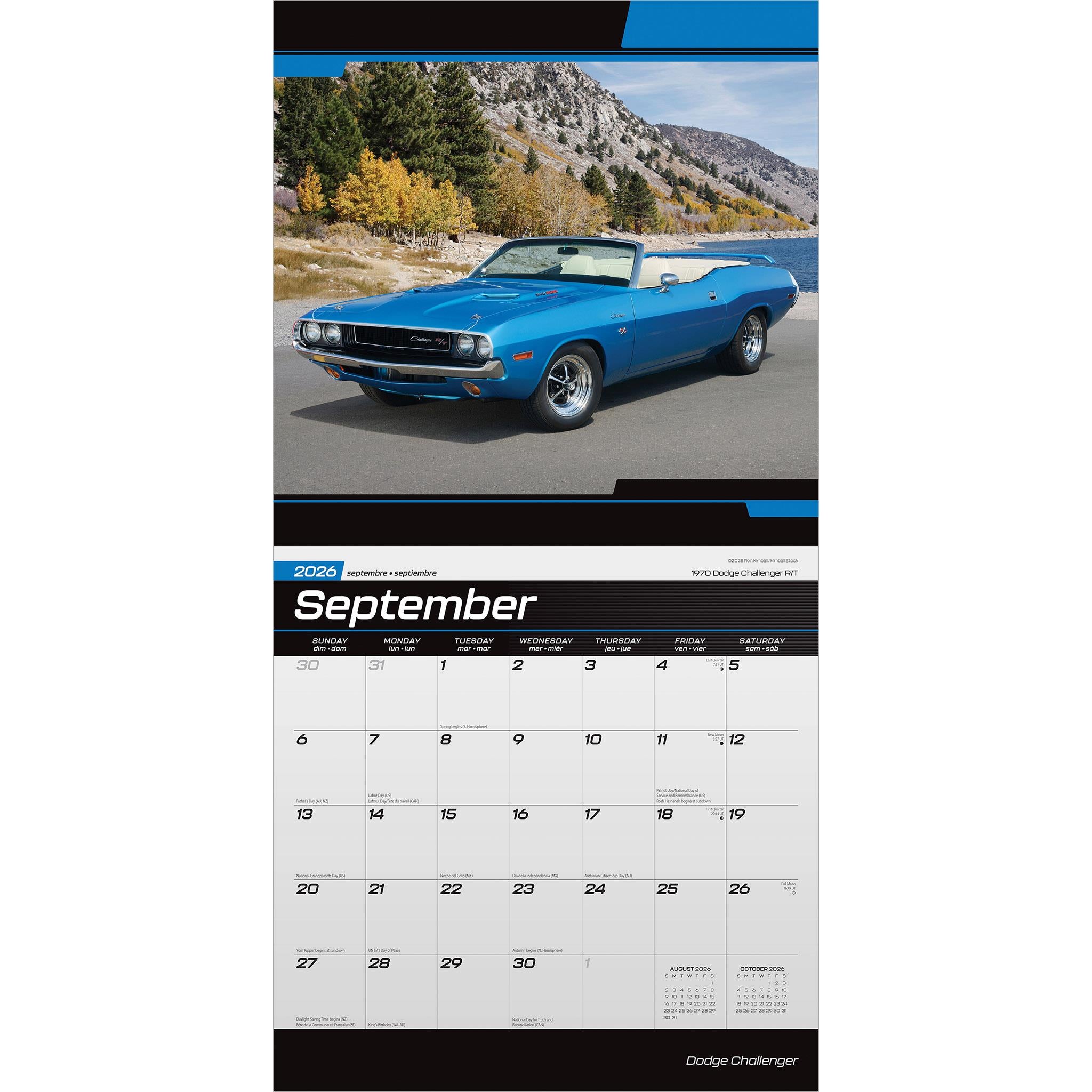 Dodge Challenger 2026 Wall Calendar