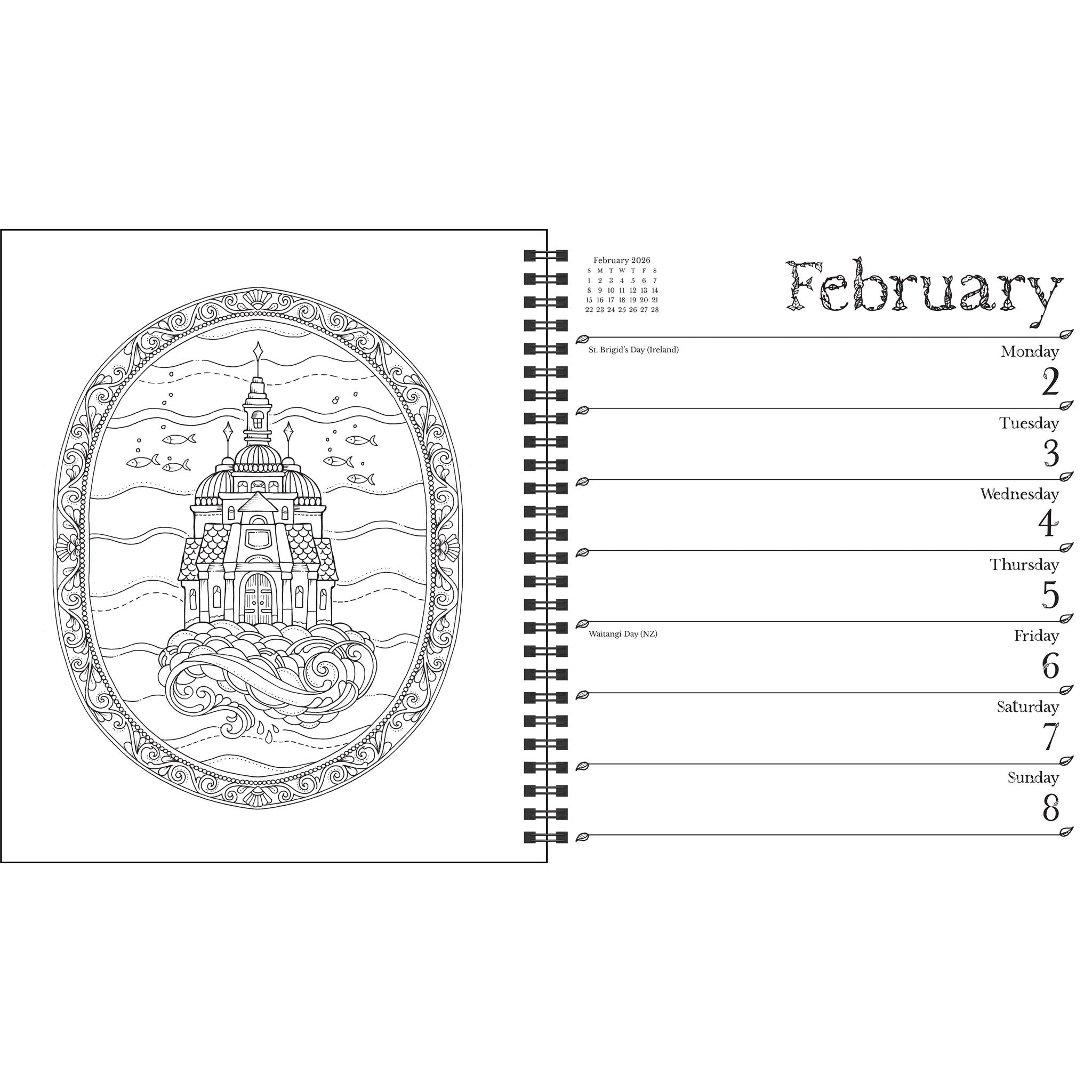 Johanna Basford Coloring 2026 Engagement Calendar