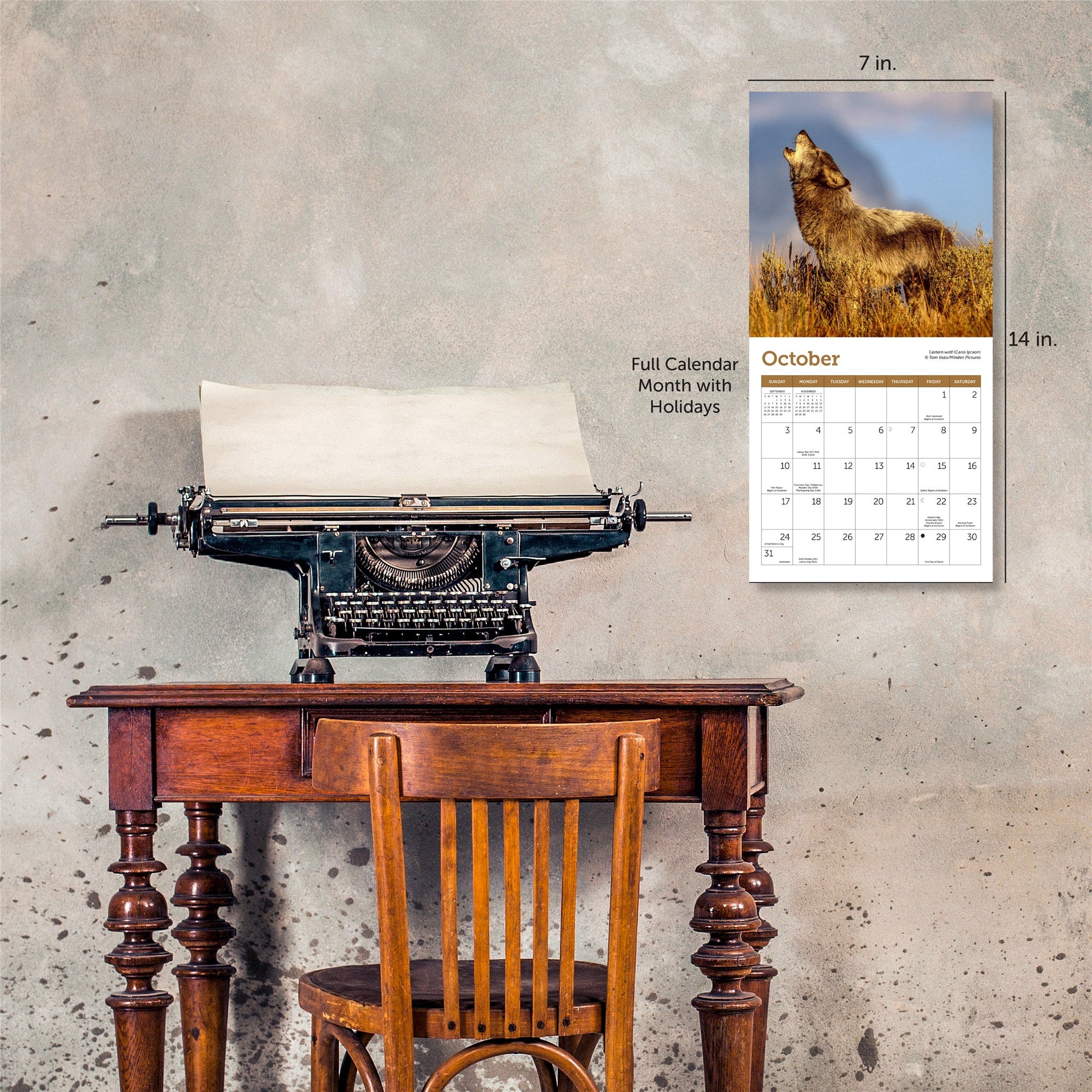 Mini Calendrier Loups 2027