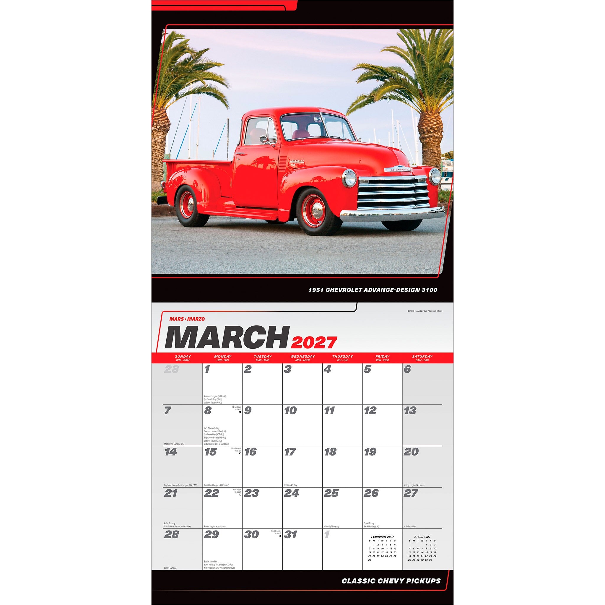 Chevy Pickups Classic 2027 Wall Calendar