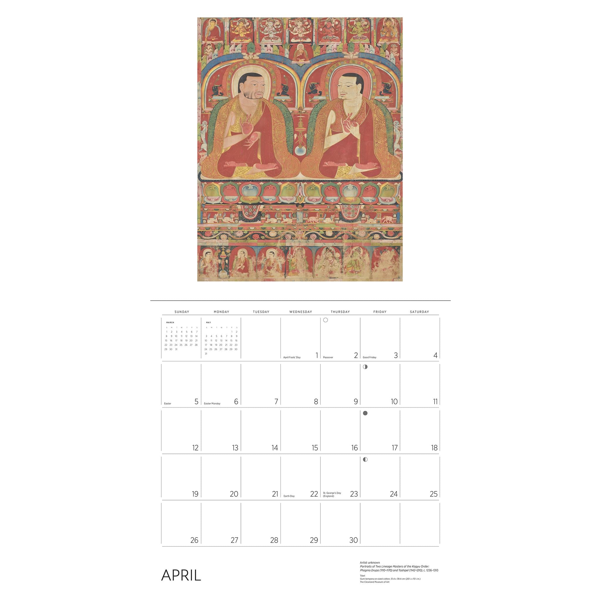 Enlightenment Buddhist Paintings 2026 Wall Calendar - Online Only