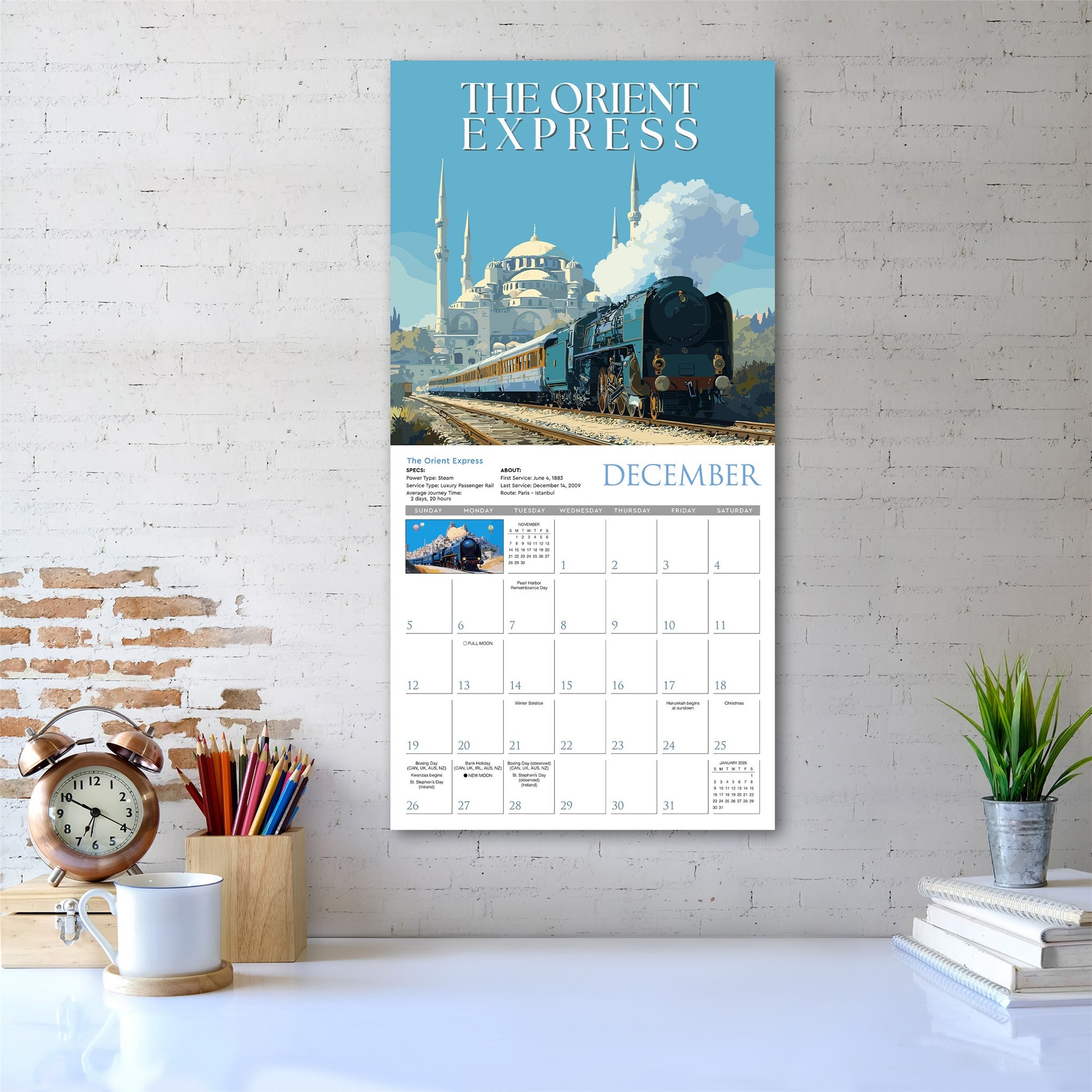 Classic Trains 2027 Wall Calendar - Online Only