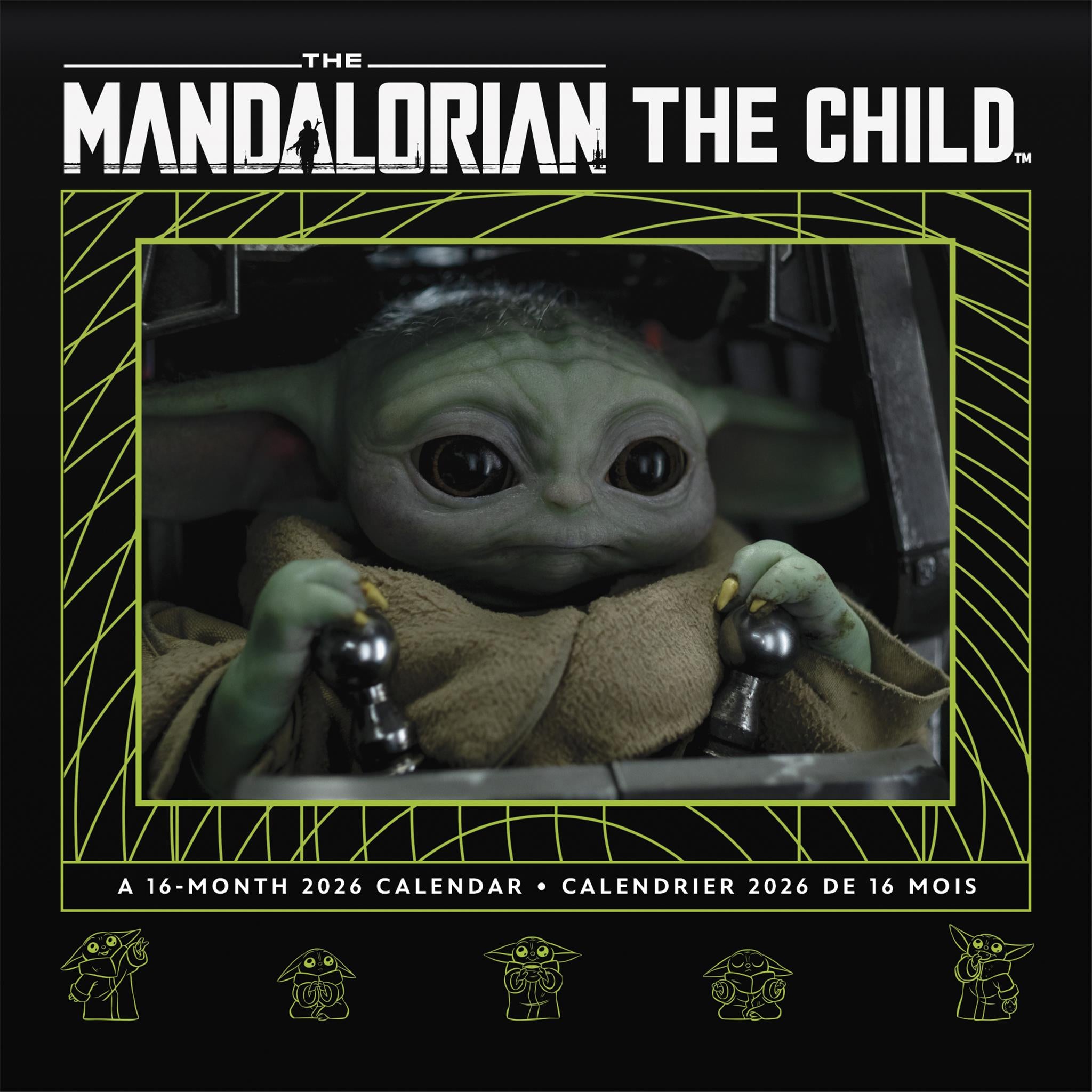 Mini-calendrier bilingue Star Wars Mandalorian Grogu 2026
