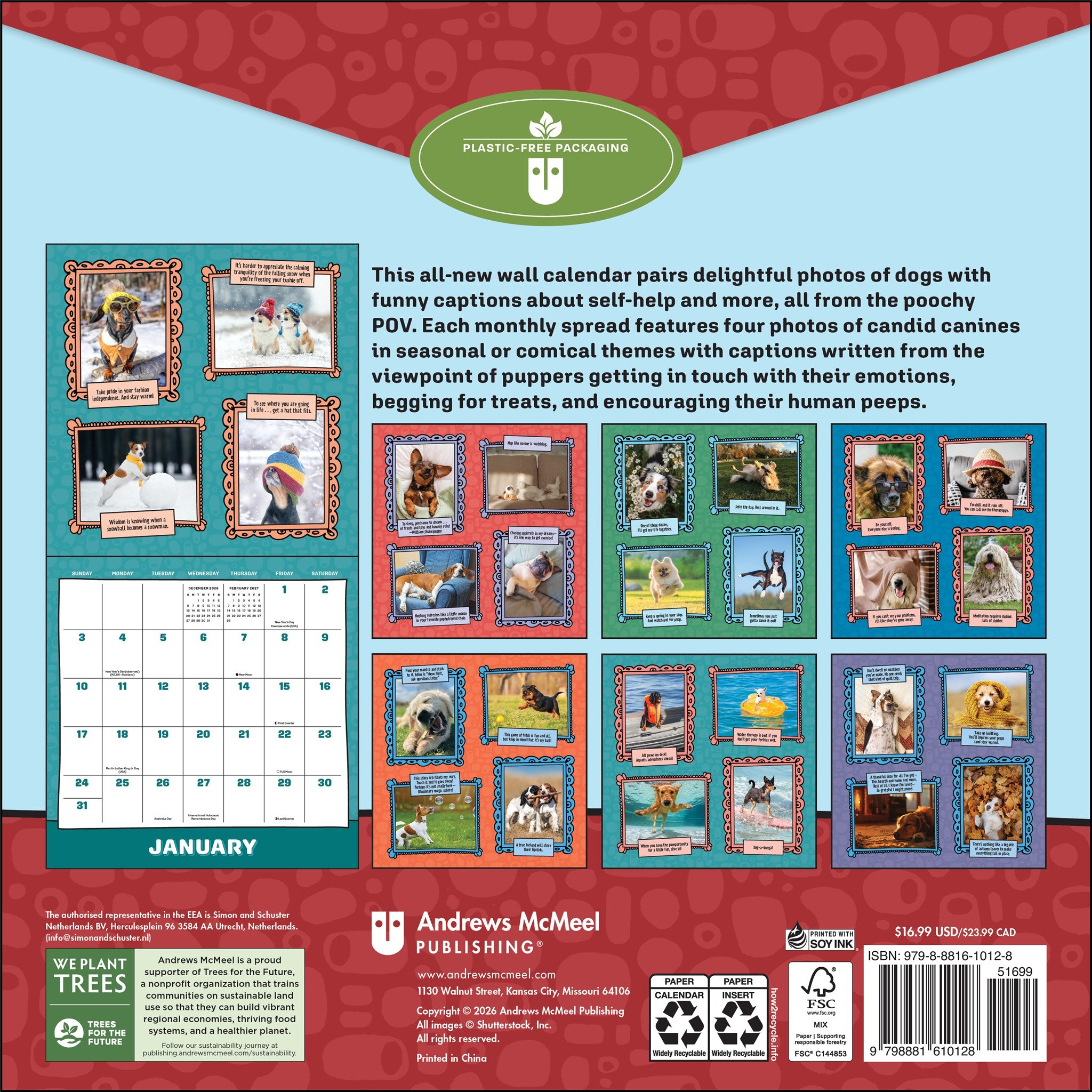 Dogs Are Cheaper Than Therapy 2027 Wall Calendar