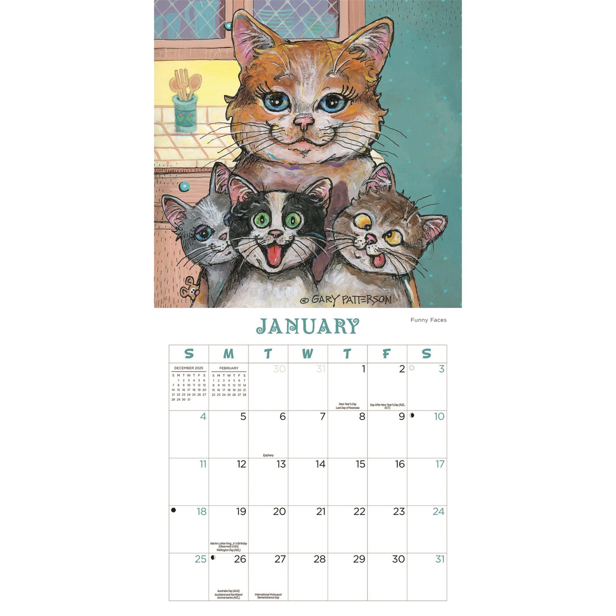 Calendrier magnétique miniature Gary Patterson Cats 2026