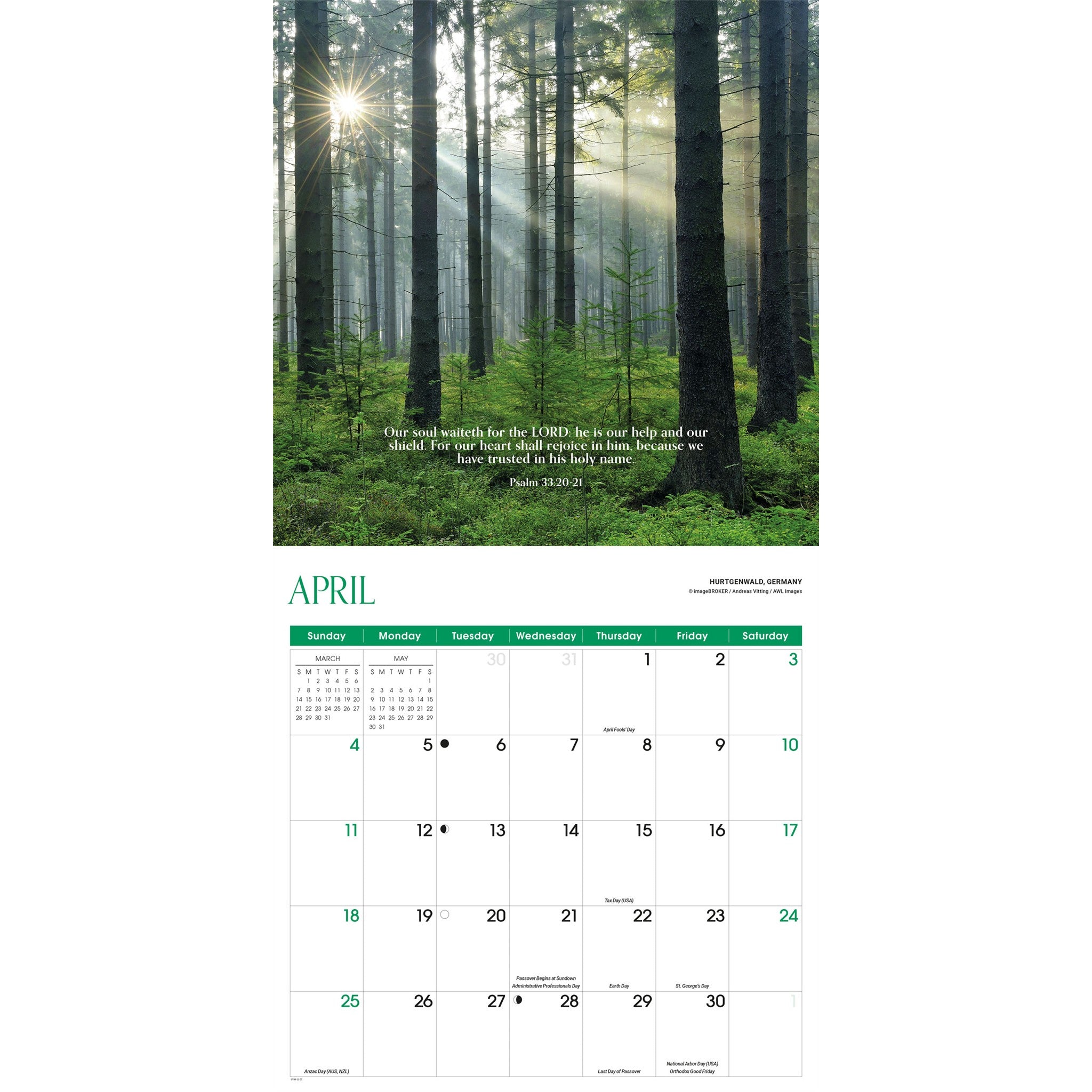 Calendrier mural Psaumes 2027