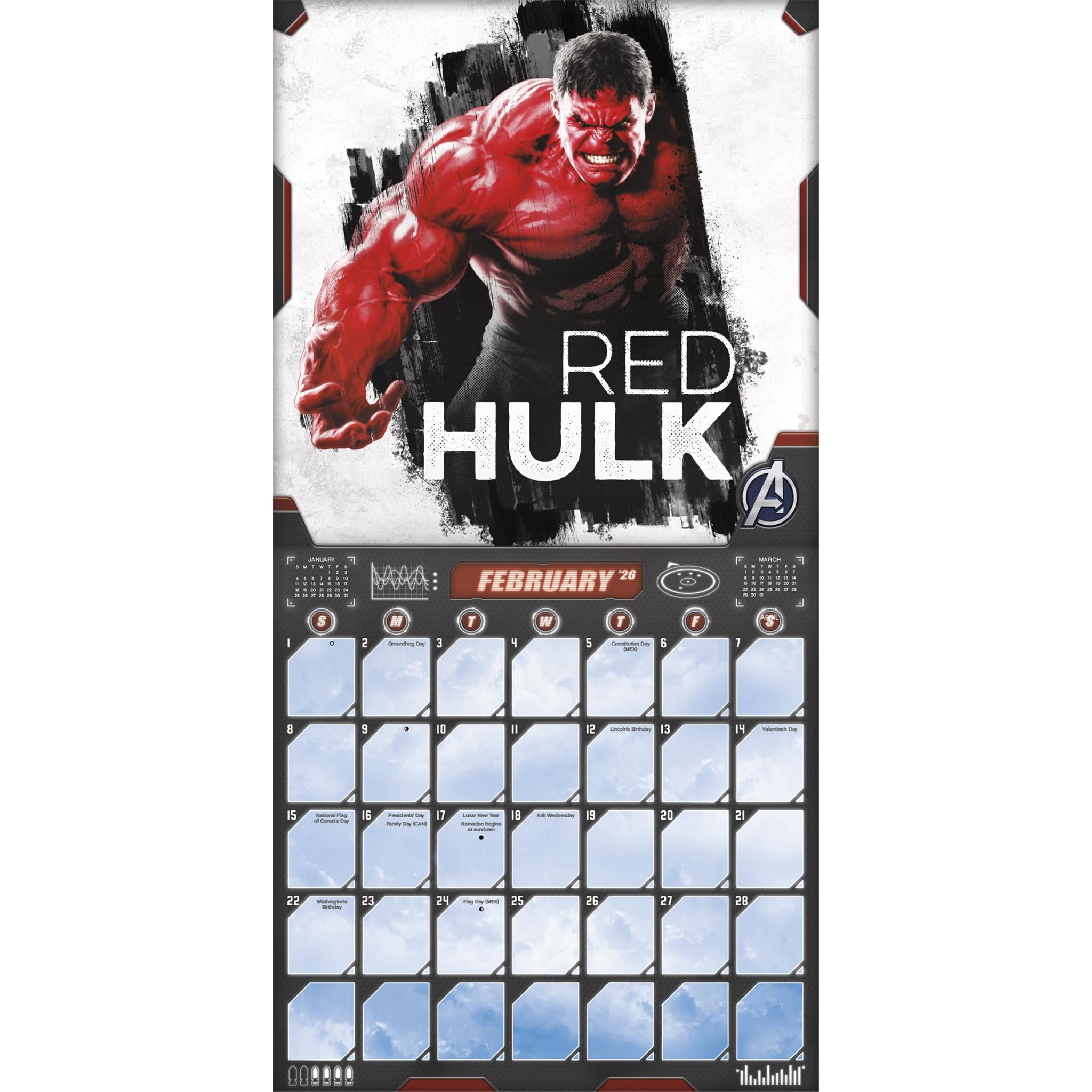 Calendrier mural Captain America : Le Meilleur des mondes 2026 - Disponible uniquement en ligne